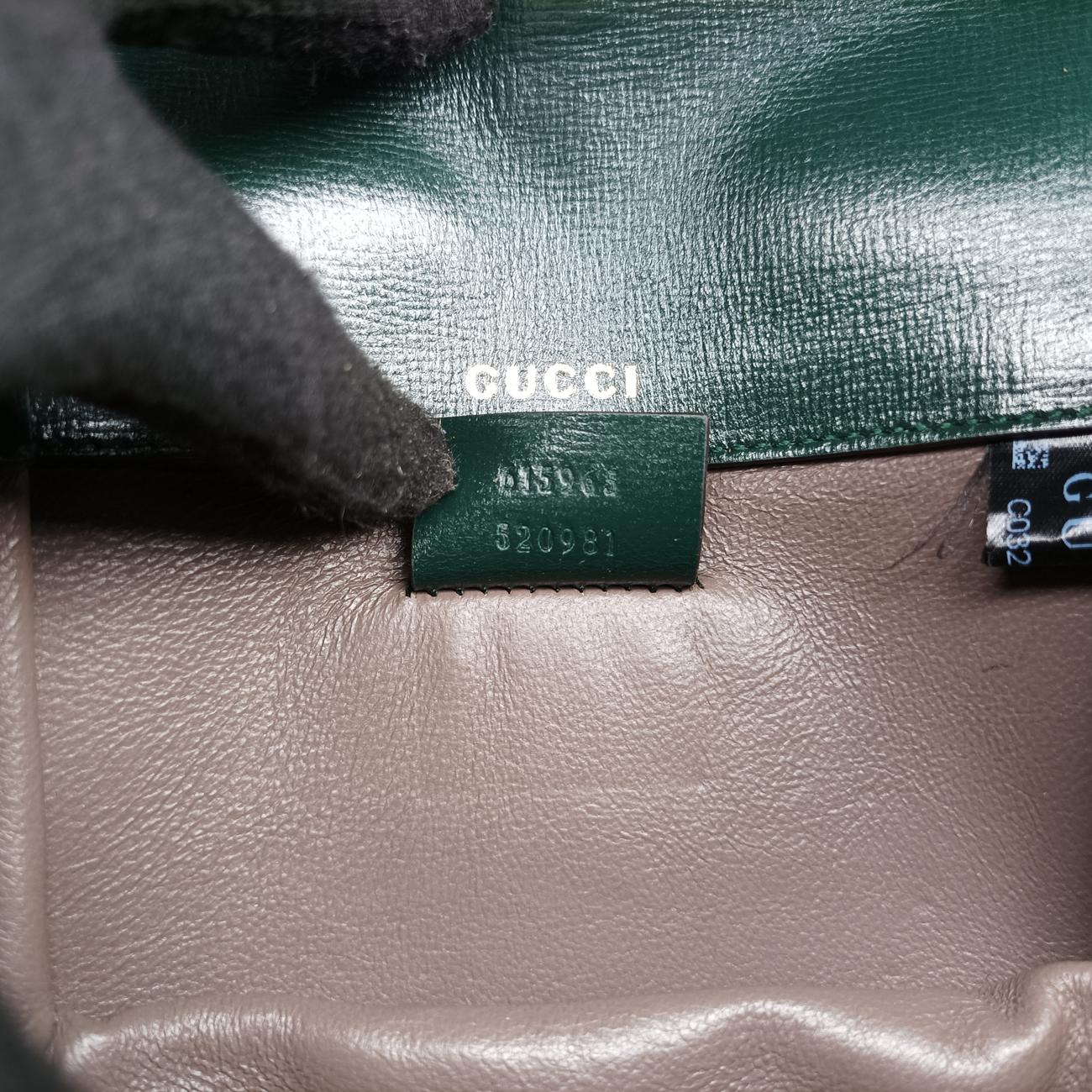 Pre-owned Gucci Sylvie 1969 Mini Green Leather 615965 shoulderbag | stylenewstar