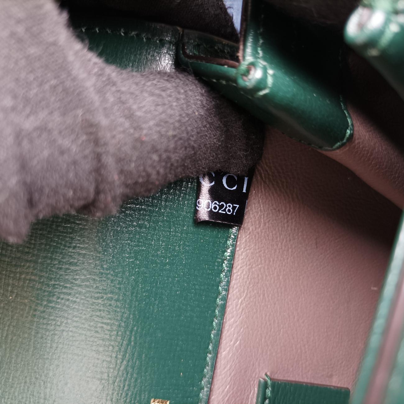 Pre-owned Gucci Sylvie 1969 Mini Green Leather 615965 shoulderbag | stylenewstar