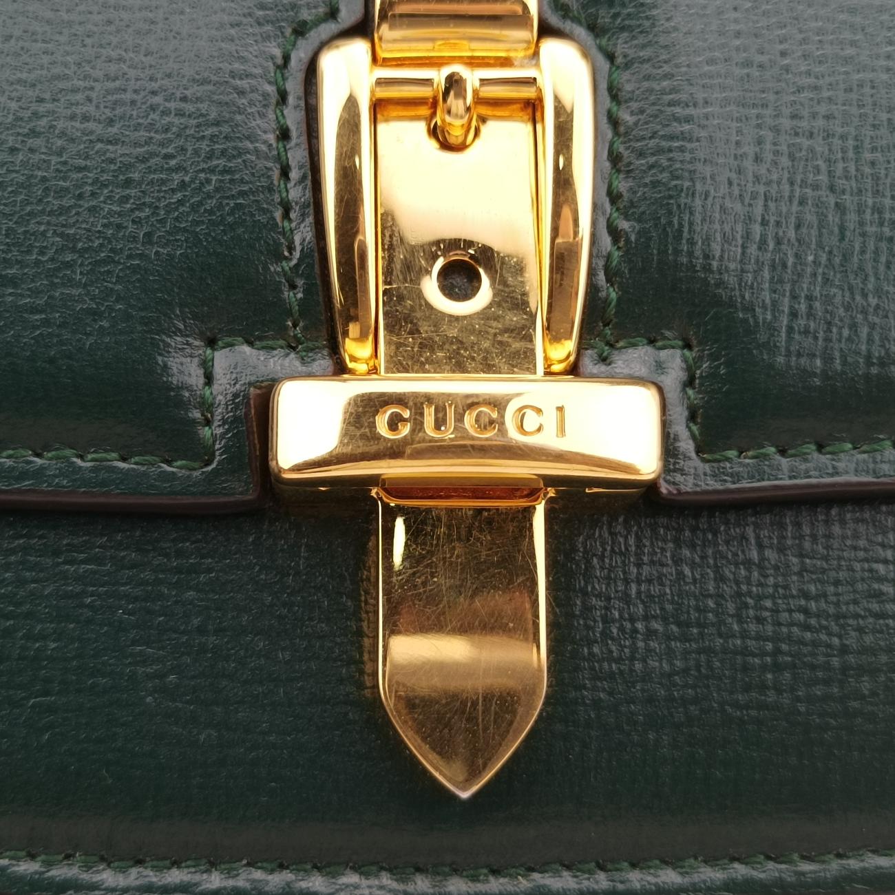 Pre-owned Gucci Sylvie 1969 Mini Green Leather 615965 shoulderbag | stylenewstar