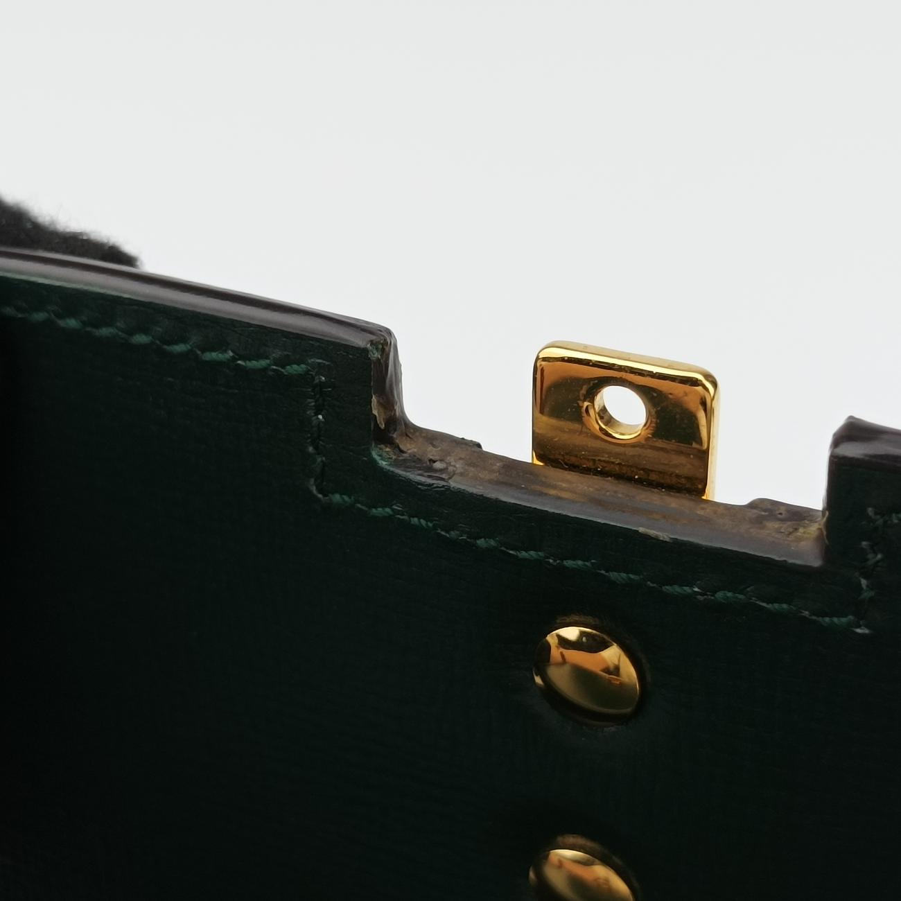 Pre-owned Gucci Sylvie 1969 Mini Green Leather 615965 shoulderbag | stylenewstar