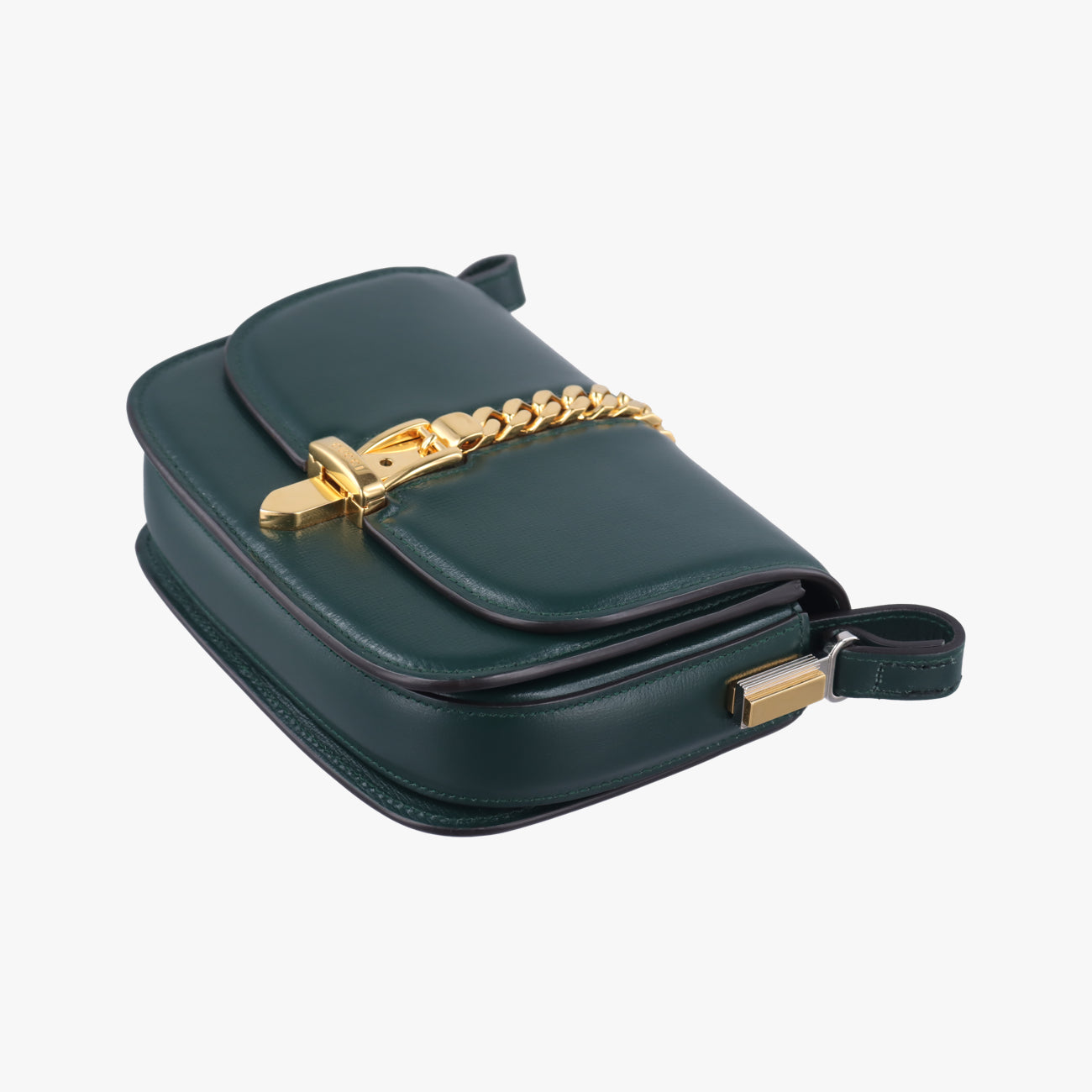 Pre-owned Gucci Sylvie 1969 Mini Green Leather 615965 shoulderbag | stylenewstar