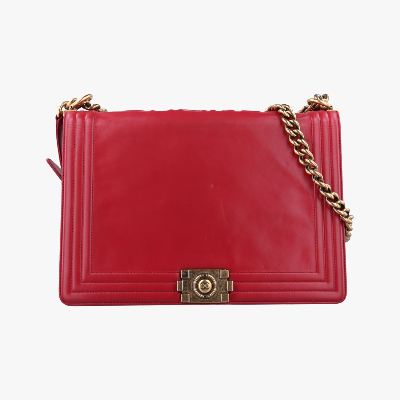 Pre-owned Chanel BOY CHANEL Red Leather A66711 shoulderbag | stylenewstar