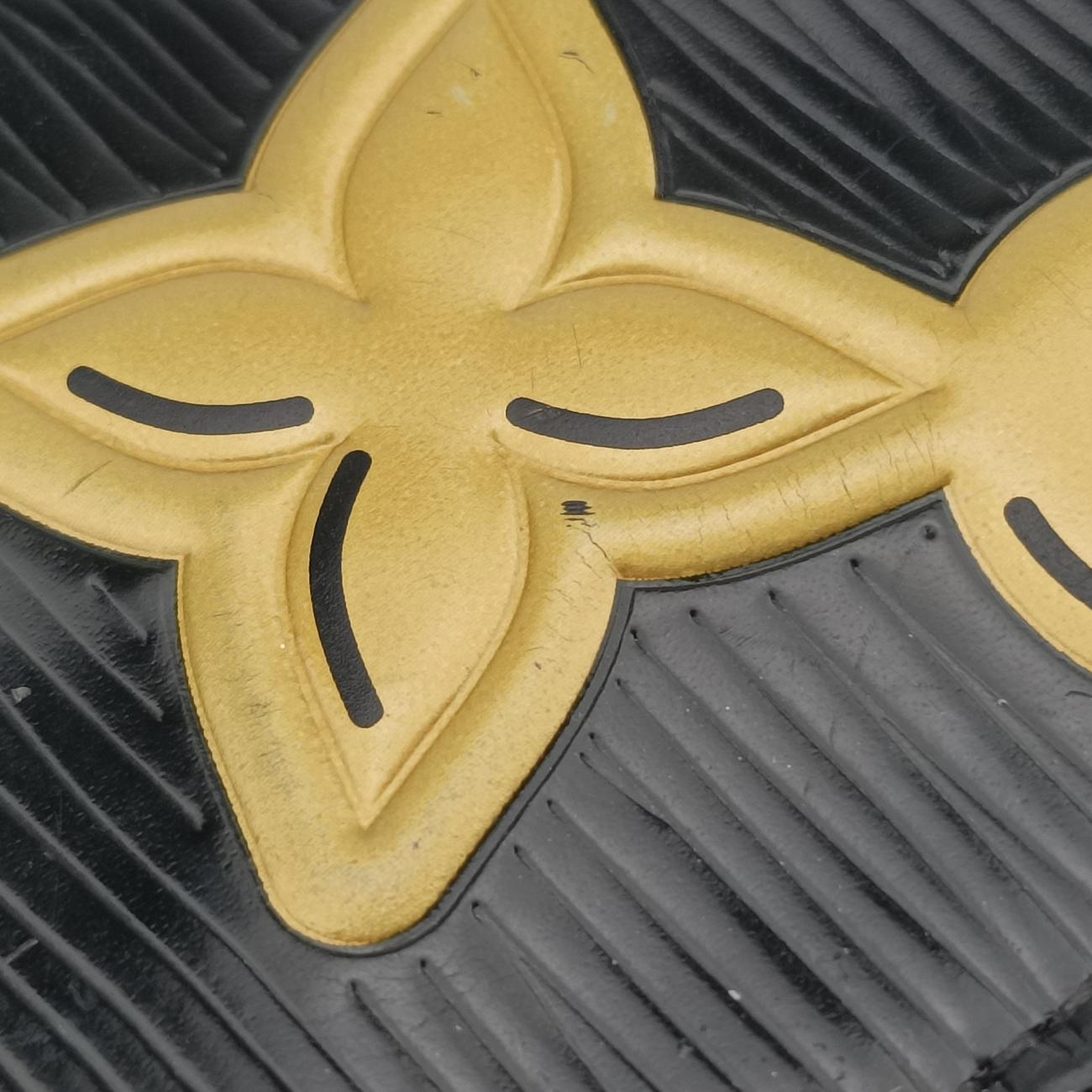 Pre-owned Louis Vuitton Chain Flower Print Twist Chain Black x White x Yellow Epi M67226 shoulderbag | stylenewstar