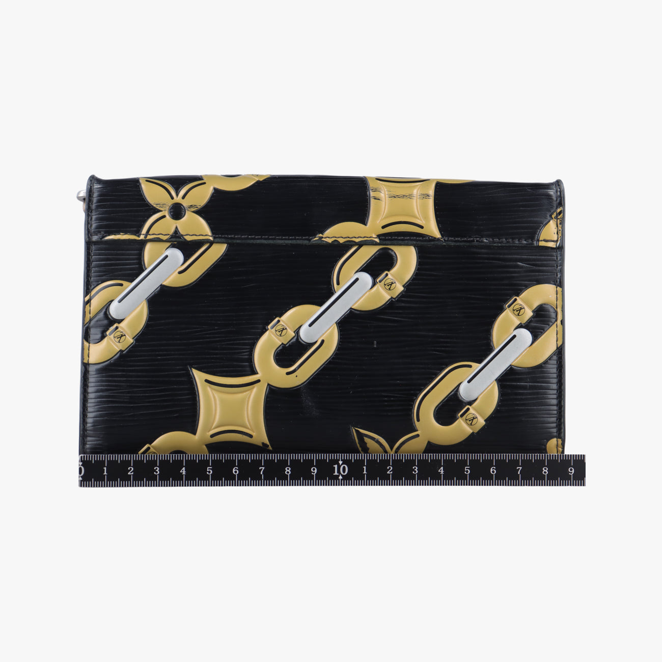 Pre-owned Louis Vuitton Chain Flower Print Twist Chain Black x White x Yellow Epi M67226 shoulderbag | stylenewstar