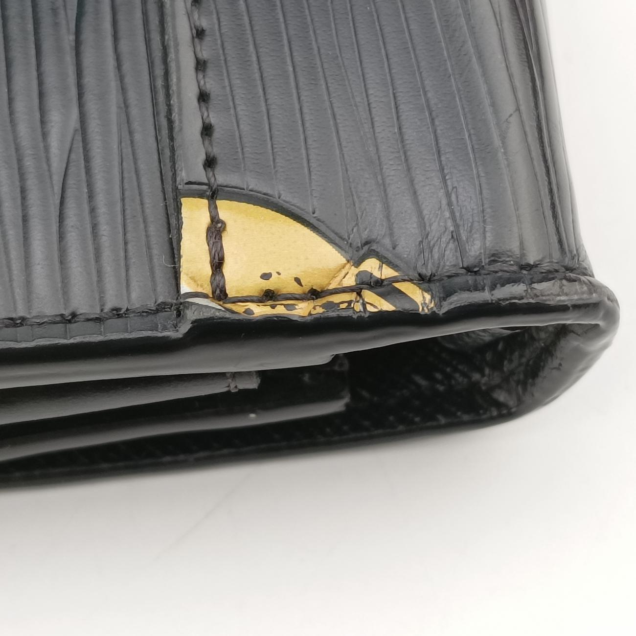 Pre-owned Louis Vuitton Chain Flower Print Twist Chain Black x White x Yellow Epi M67226 shoulderbag | stylenewstar