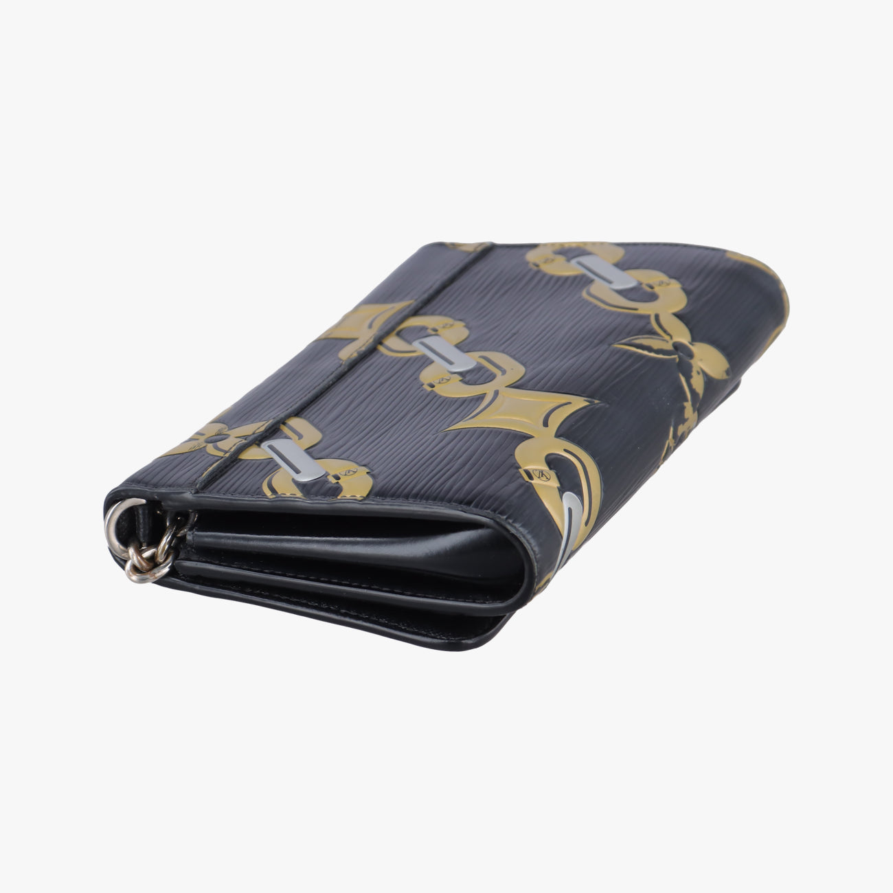 Pre-owned Louis Vuitton Chain Flower Print Twist Chain Black x White x Yellow Epi M67226 shoulderbag | stylenewstar