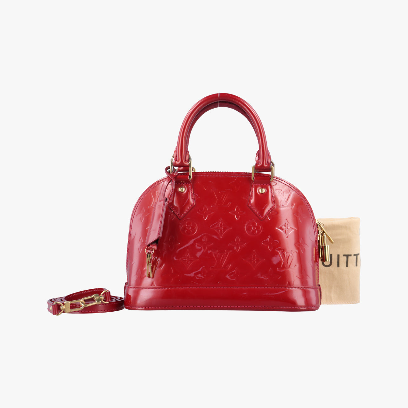 Pre-owned Louis Vuitton Alma BB CERISE Vernis M90174 shoulderbag | stylenewstar