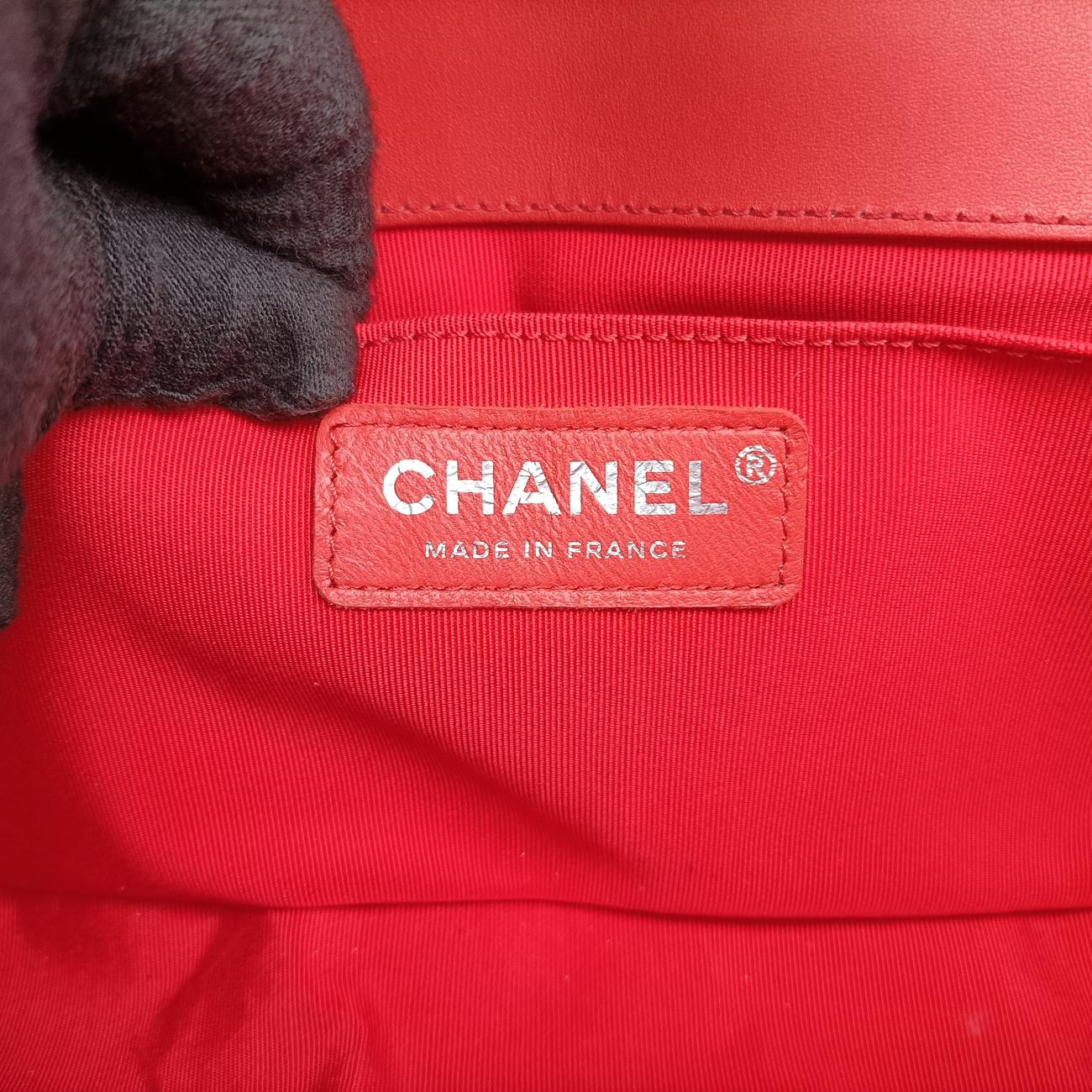 Vintage Chanel BOY CHANEL Red Leather A67086 shoulderbag | stylenewstar