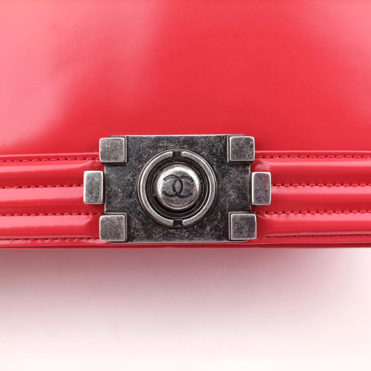 Vintage Chanel BOY CHANEL Red Leather A67086 shoulderbag | stylenewstar