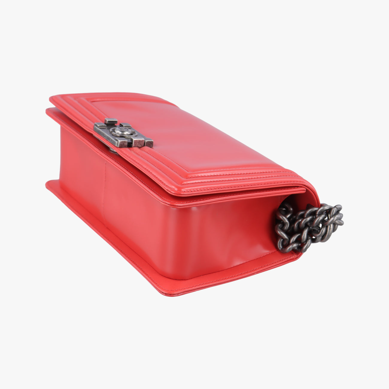 Vintage Chanel BOY CHANEL Red Leather A67086 shoulderbag | stylenewstar