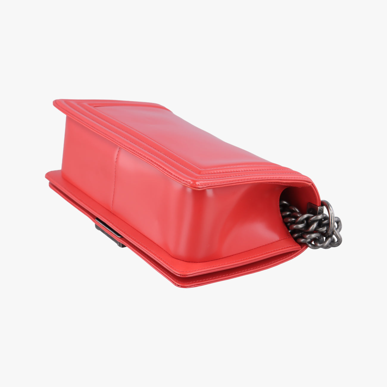 Vintage Chanel BOY CHANEL Red Leather A67086 shoulderbag | stylenewstar