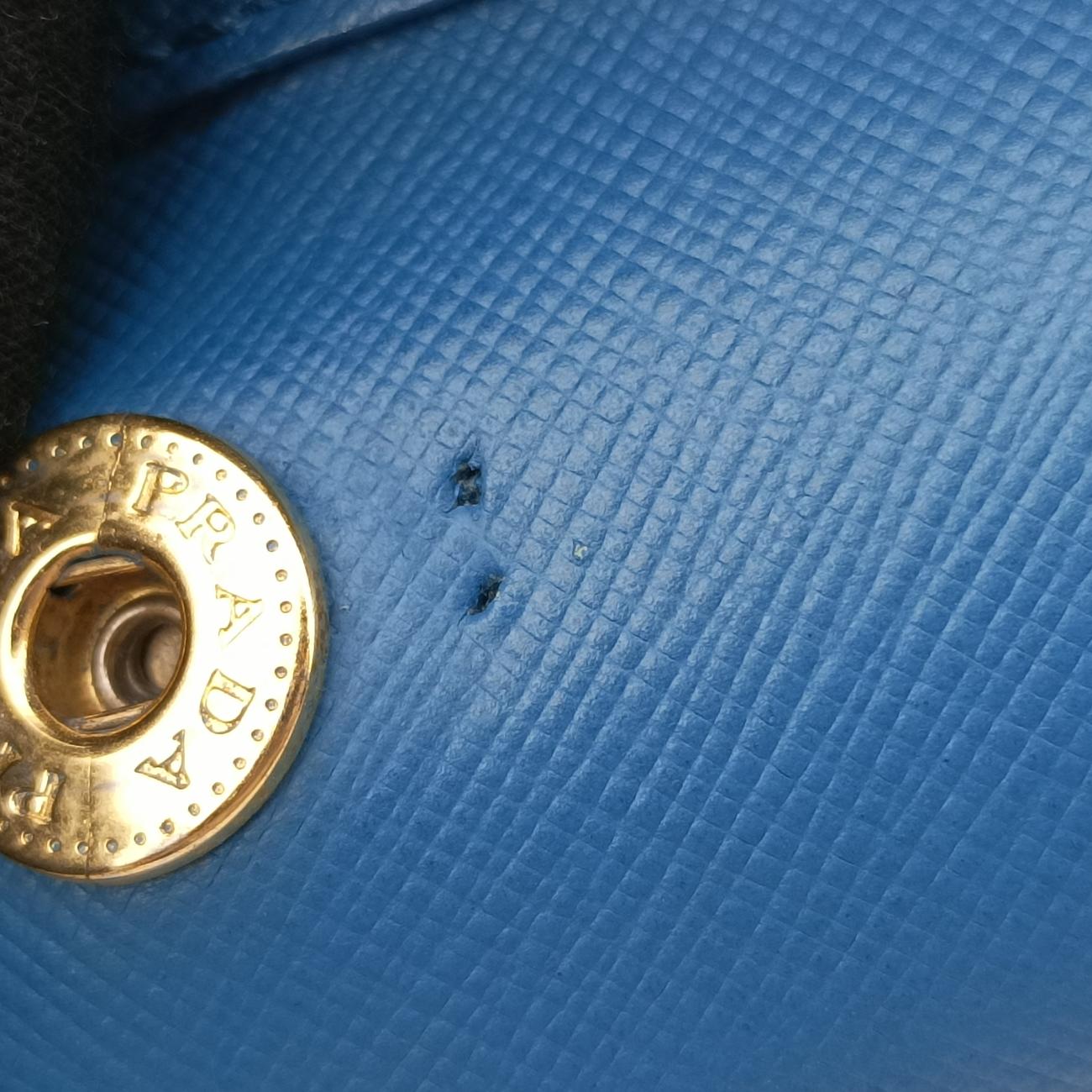 Pre-owned Prada Galleria Blue SAFFIANO Leather BN1801 shoulderbag | stylenewstar