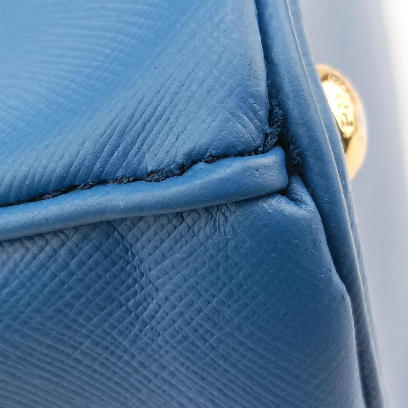 Pre-owned Prada Galleria Blue SAFFIANO Leather BN1801 shoulderbag | stylenewstar