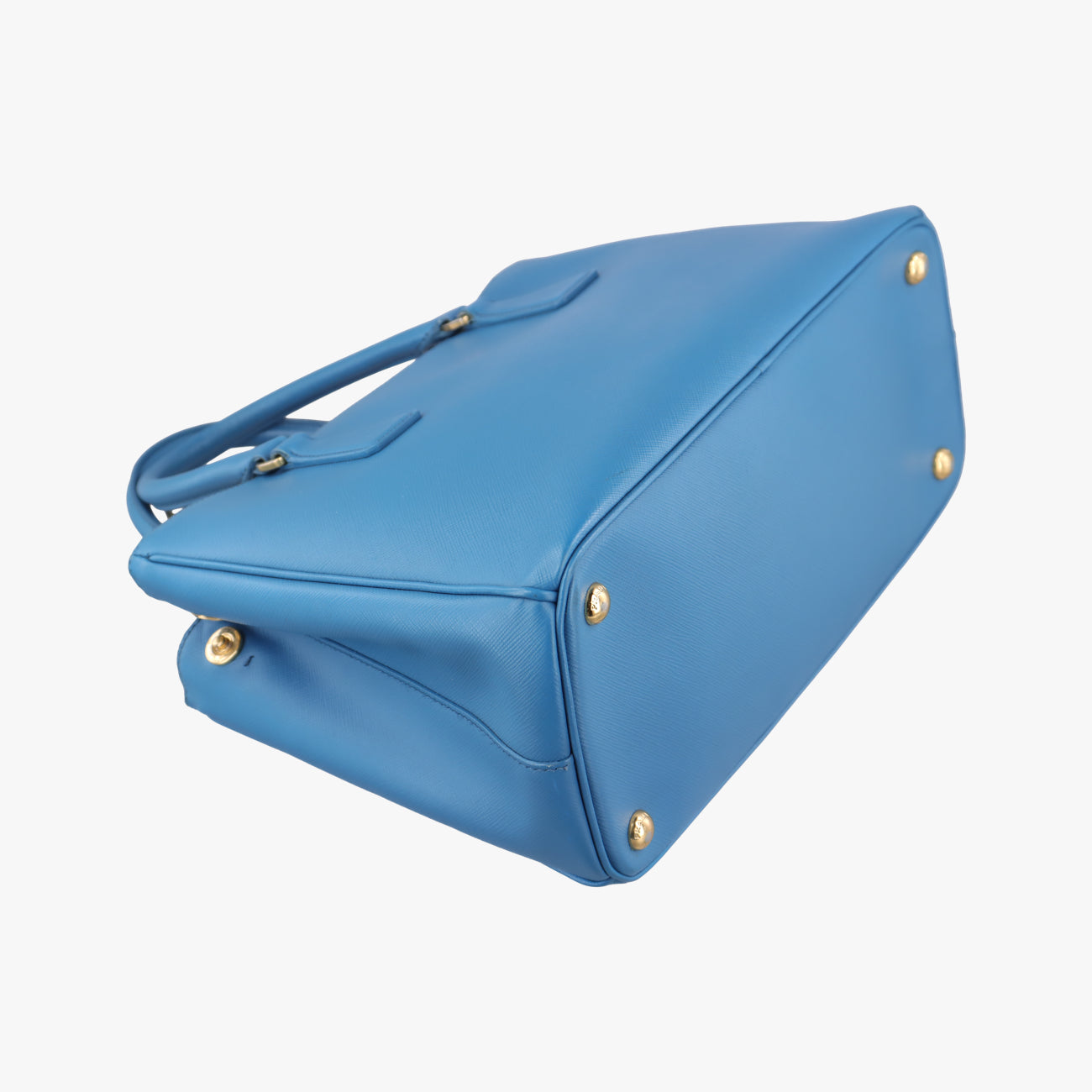 Pre-owned Prada Galleria Blue SAFFIANO Leather BN1801 shoulderbag | stylenewstar