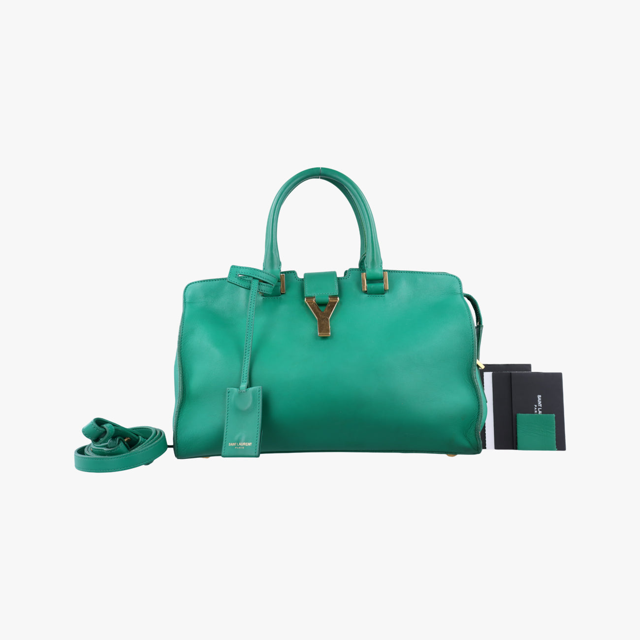 Y Ligne Petit Cabas Green Leather 311210.529258