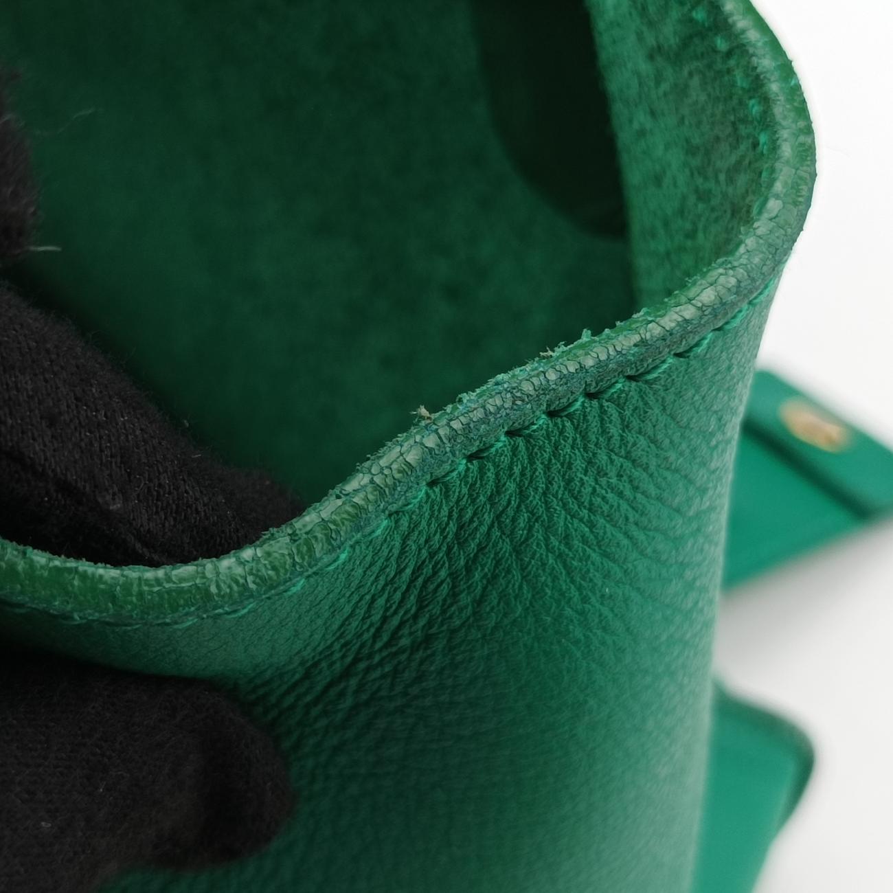 Y Ligne Petit Cabas Green Leather 311210.529258