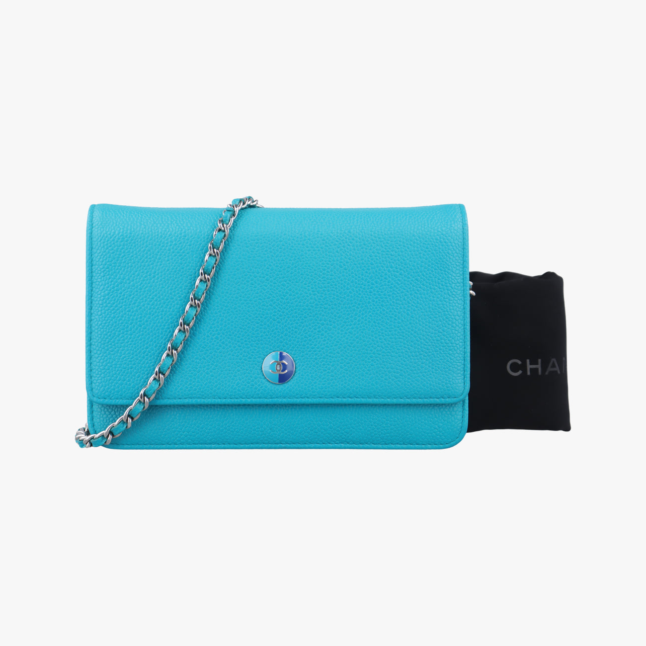 Caviar Wallet Chain Blue Leather 17898763