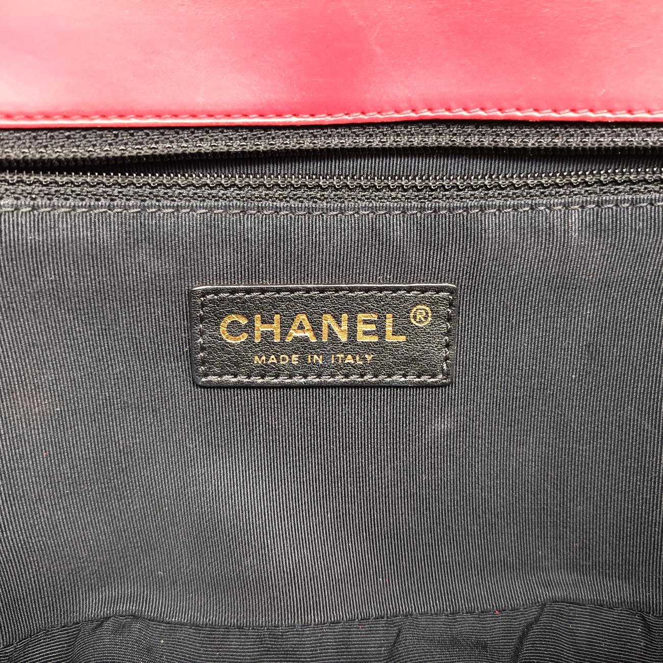 Vintage Chanel BOY CHANEL Red Leather A66713 shoulderbag | stylenewstar