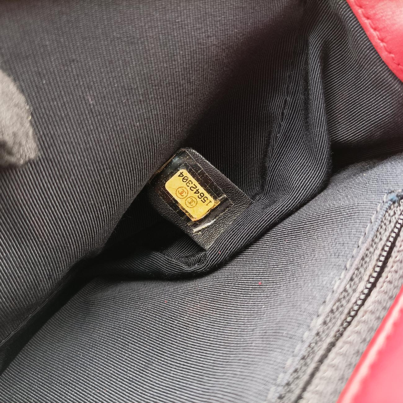 Vintage Chanel BOY CHANEL Red Leather A66713 shoulderbag | stylenewstar