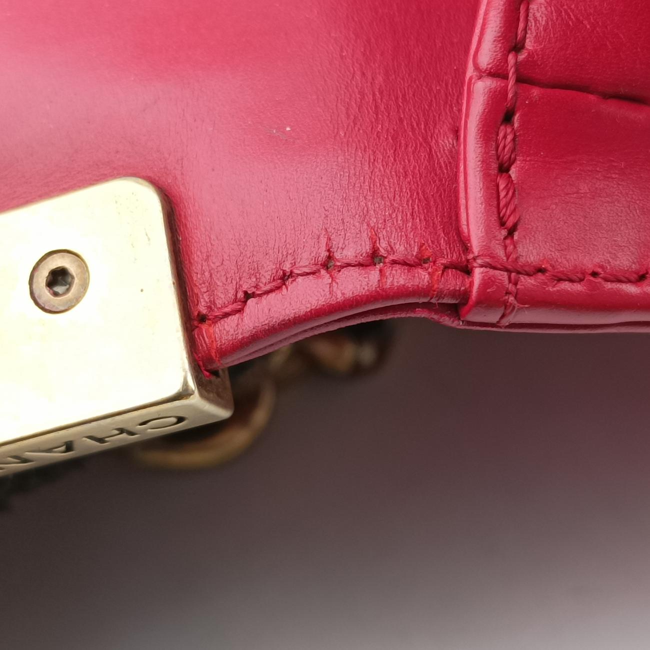 Vintage Chanel BOY CHANEL Red Leather A66713 shoulderbag | stylenewstar