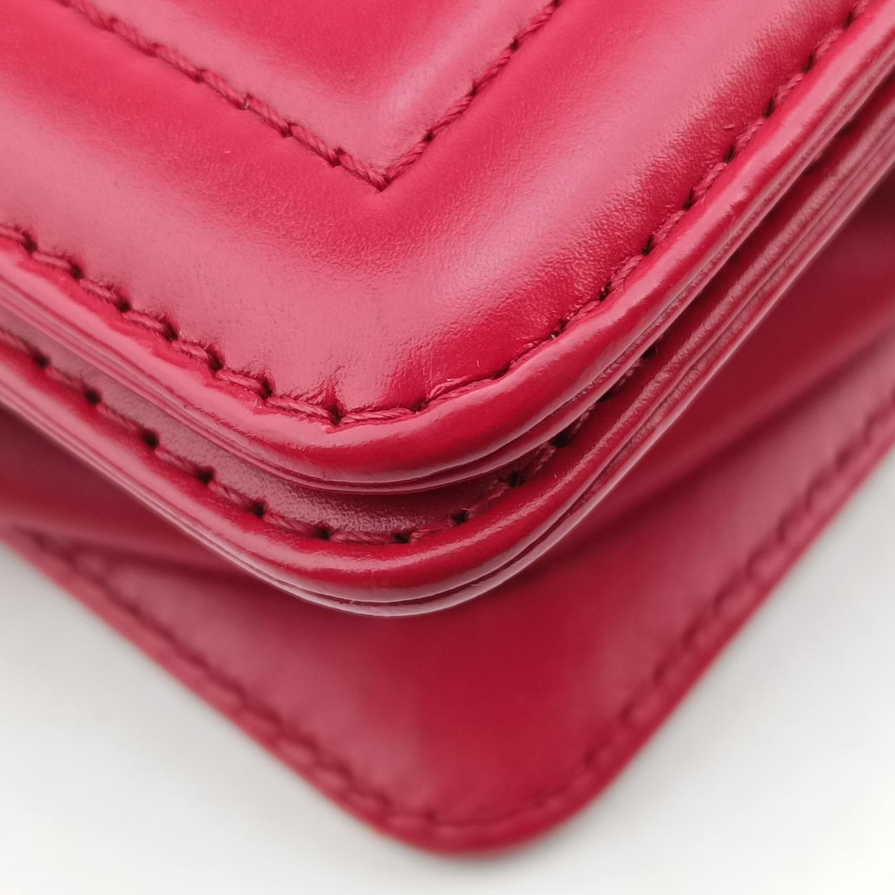 Vintage Chanel BOY CHANEL Red Leather A66713 shoulderbag | stylenewstar