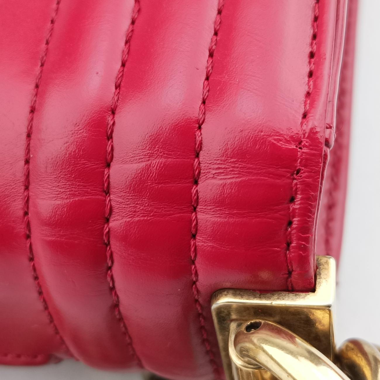 Vintage Chanel BOY CHANEL Red Leather A66713 shoulderbag | stylenewstar