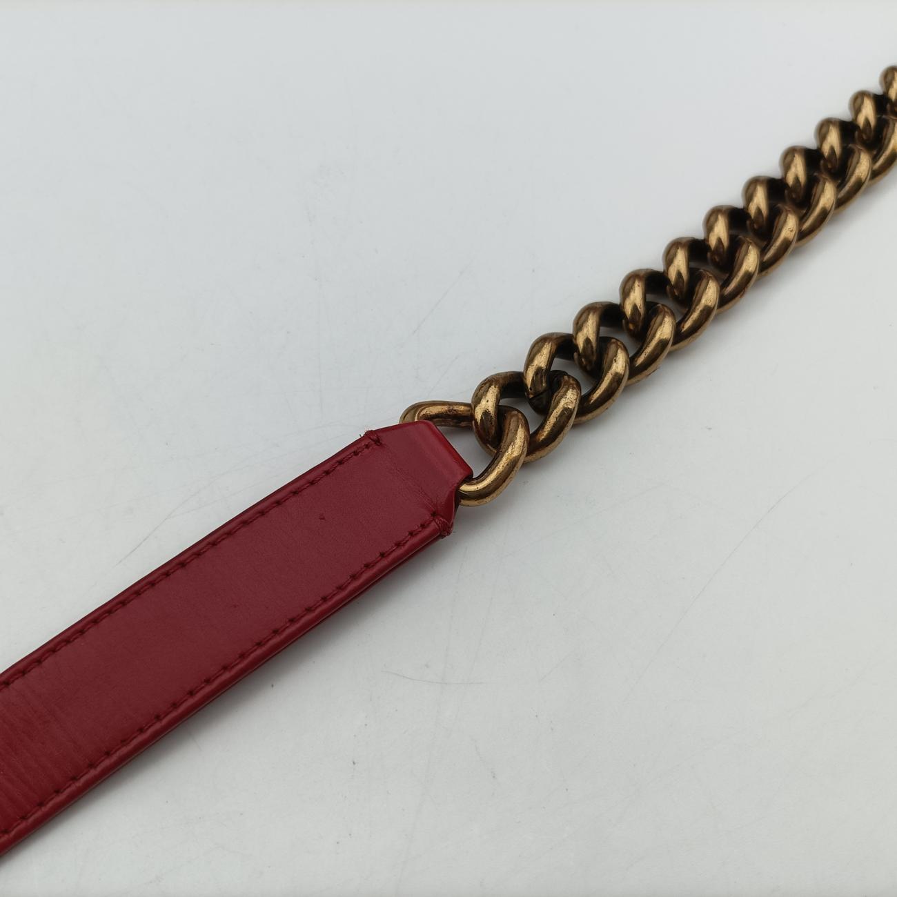 Vintage Chanel BOY CHANEL Red Leather A66713 shoulderbag | stylenewstar