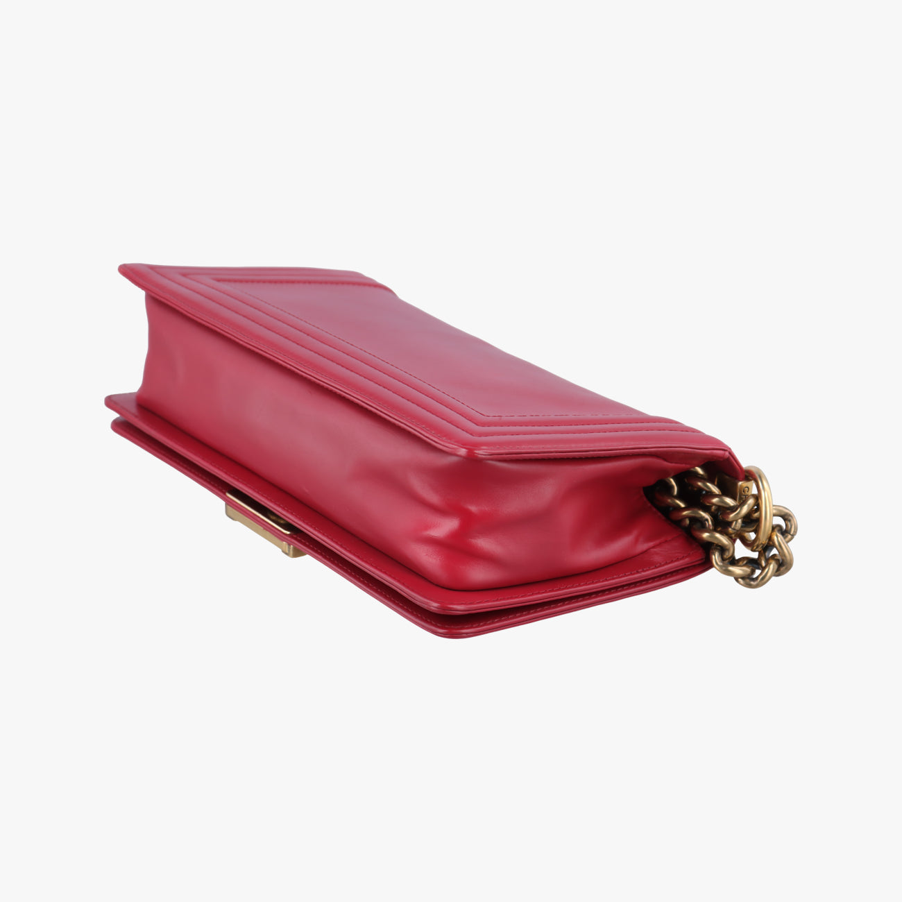 Vintage Chanel BOY CHANEL Red Leather A66713 shoulderbag | stylenewstar