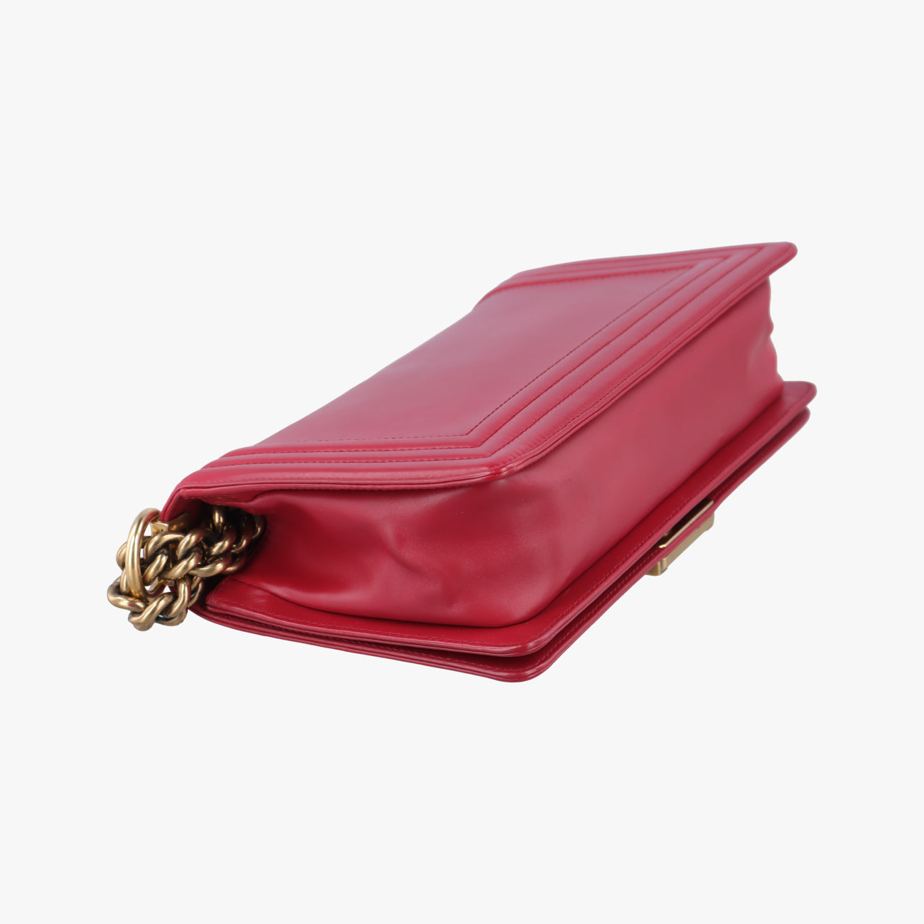 Vintage Chanel BOY CHANEL Red Leather A66713 shoulderbag | stylenewstar