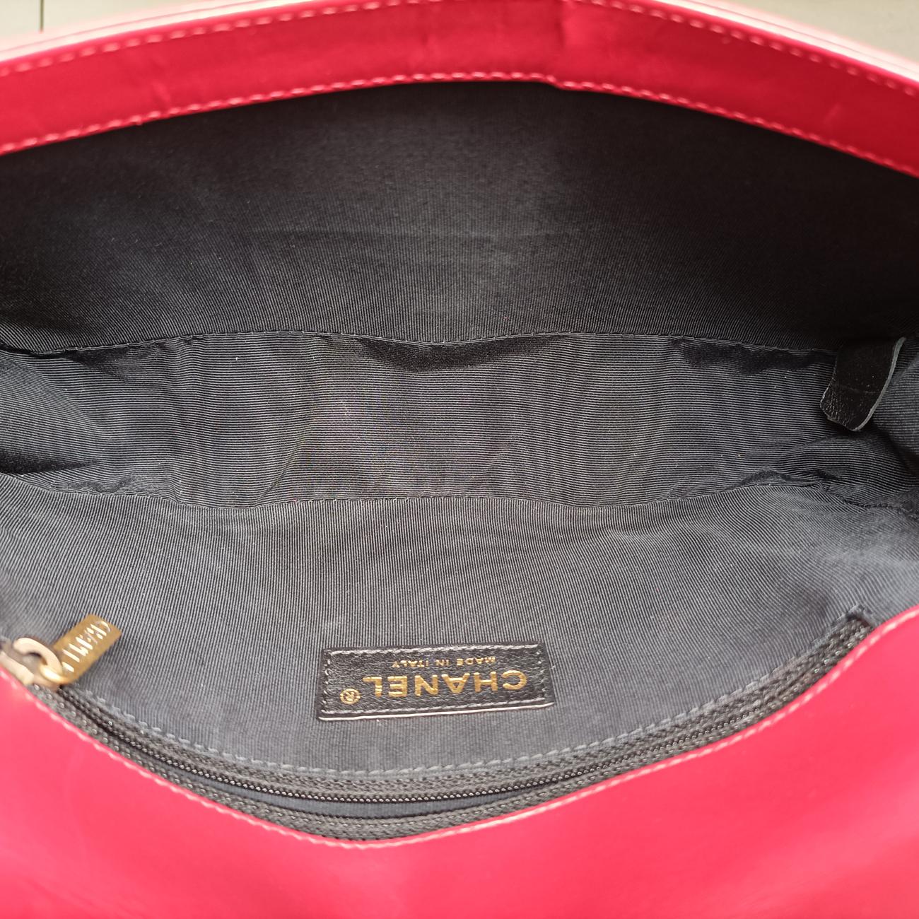 Vintage Chanel BOY CHANEL Red Leather A66713 shoulderbag | stylenewstar