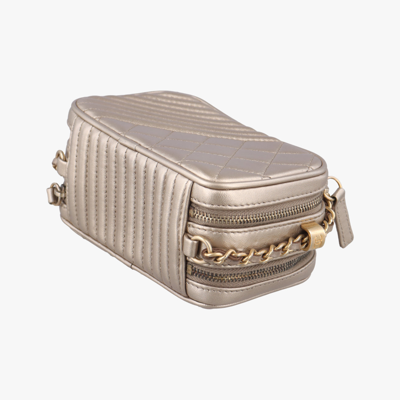 Secondhand Chanel Coco Boy Camera Case Golden caviar skin A92654 shoulderbag | stylenewstar