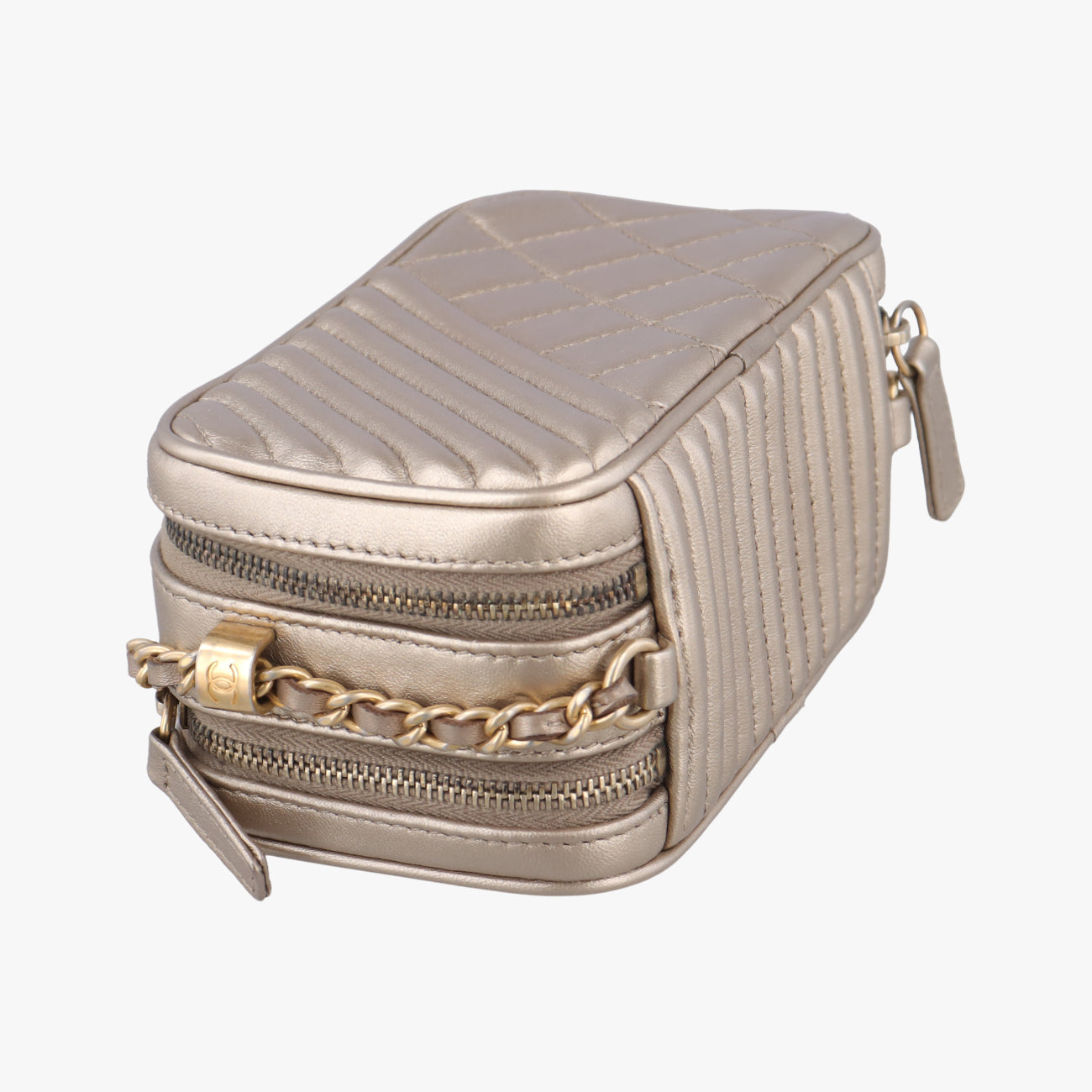 Secondhand Chanel Coco Boy Camera Case Golden caviar skin A92654 shoulderbag | stylenewstar