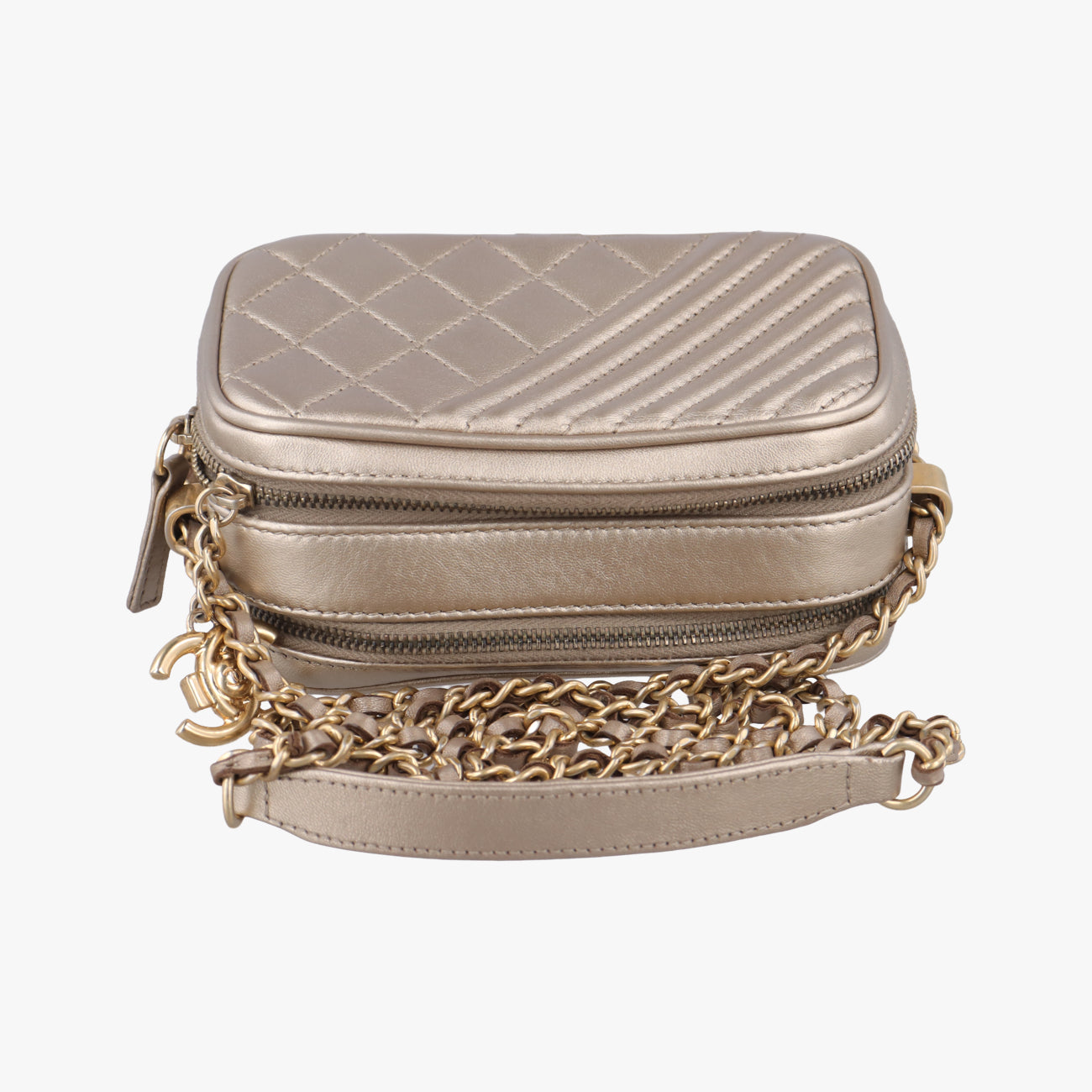 Secondhand Chanel Coco Boy Camera Case Golden caviar skin A92654 shoulderbag | stylenewstar