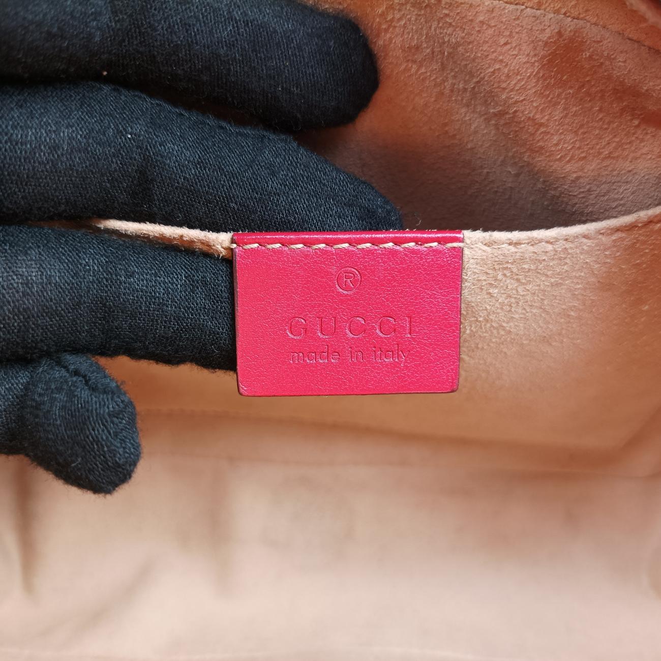 Pre-owned Gucci GG Marmont Red Leather 447632 shoulderbag | stylenewstar