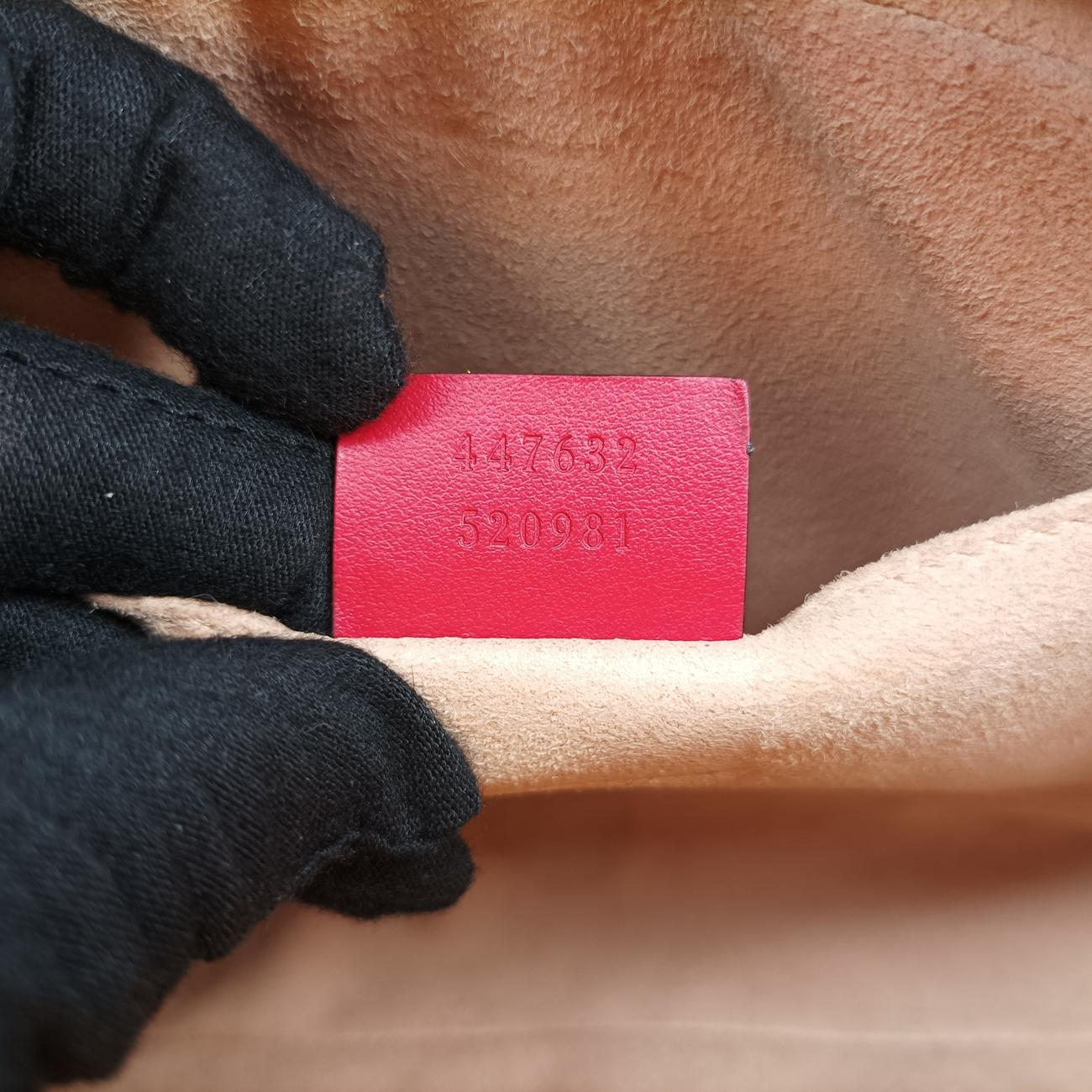 Pre-owned Gucci GG Marmont Red Leather 447632 shoulderbag | stylenewstar