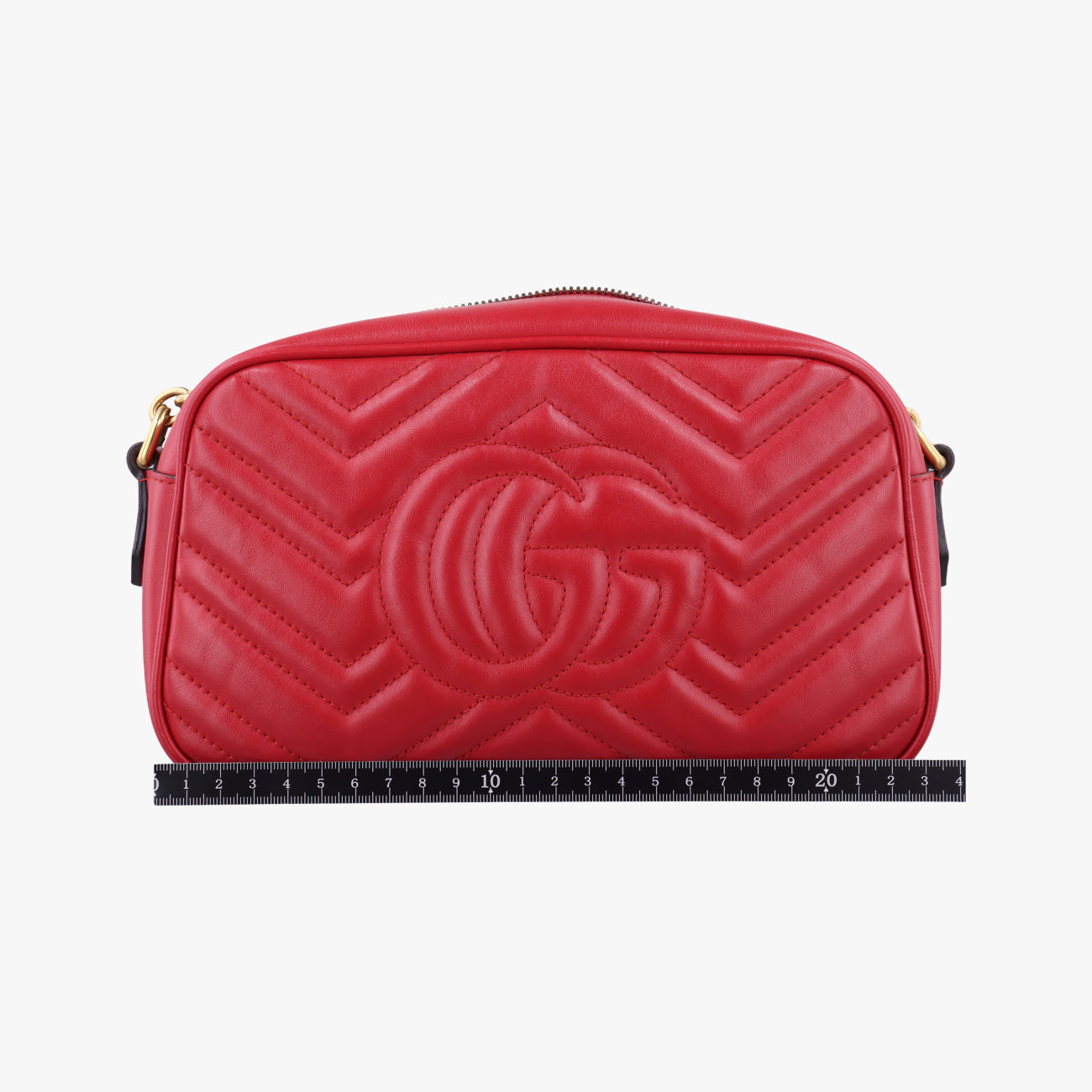 Pre-owned Gucci GG Marmont Red Leather 447632 shoulderbag | stylenewstar