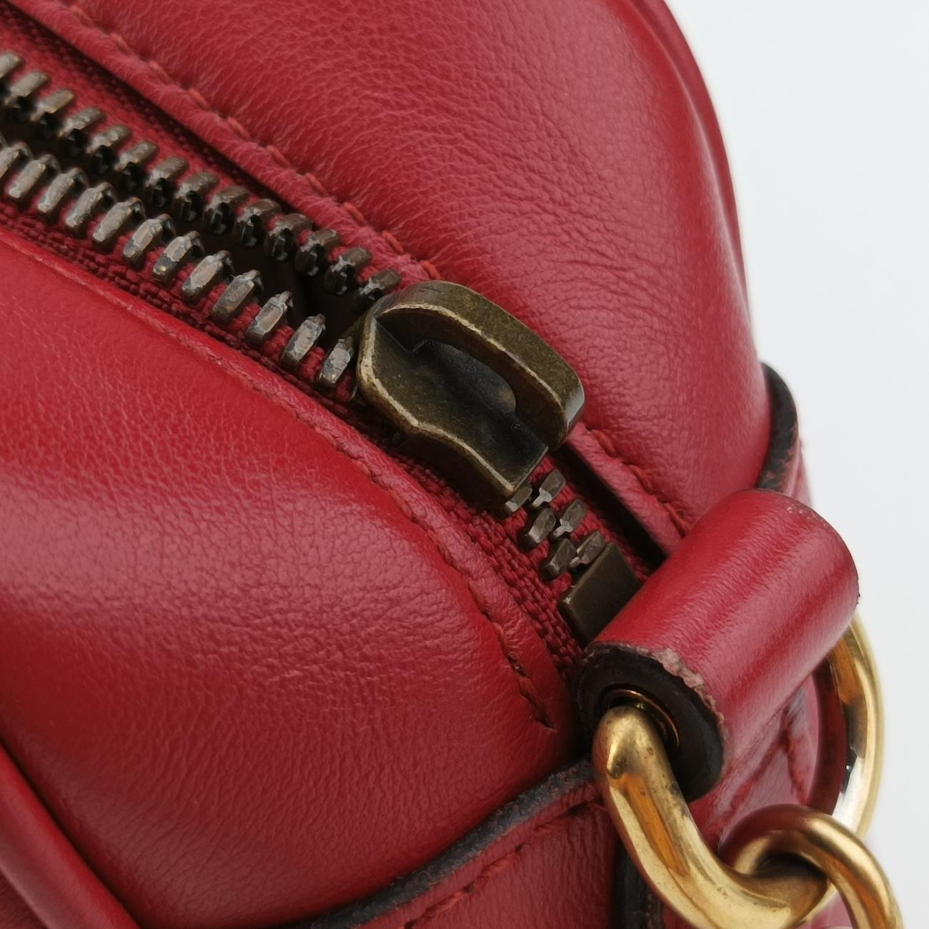 Pre-owned Gucci GG Marmont Red Leather 447632 shoulderbag | stylenewstar