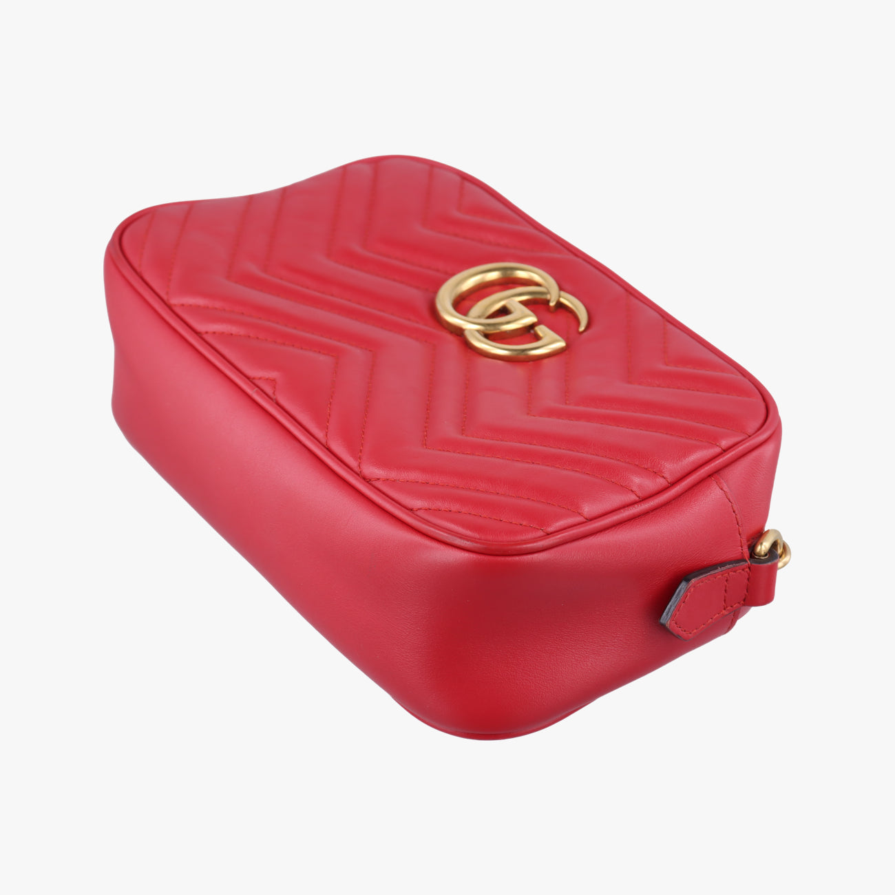 Pre-owned Gucci GG Marmont Red Leather 447632 shoulderbag | stylenewstar