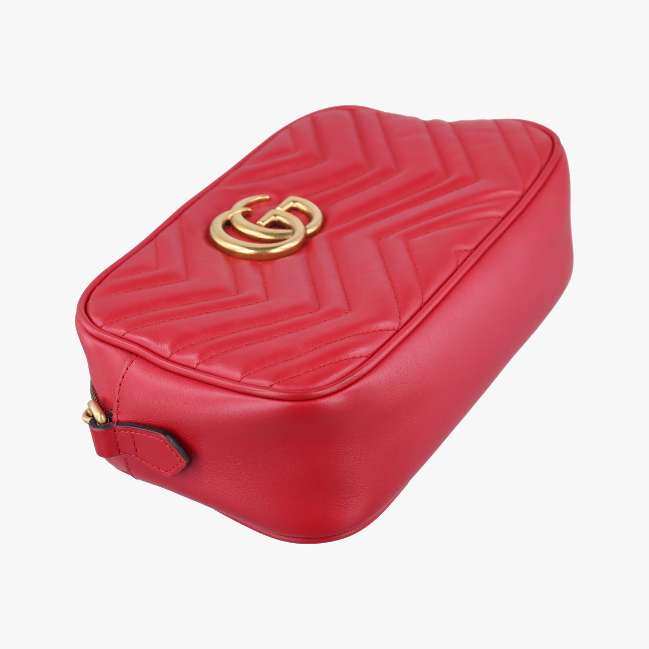 Pre-owned Gucci GG Marmont Red Leather 447632 shoulderbag | stylenewstar