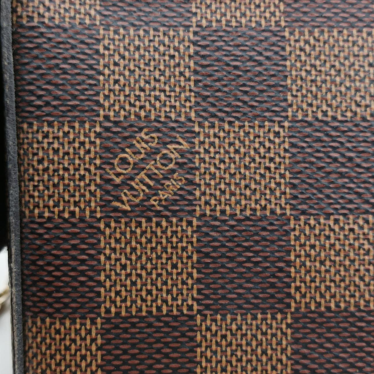 Pochette FéLICIE EBENE Damier Canvas ICチップ