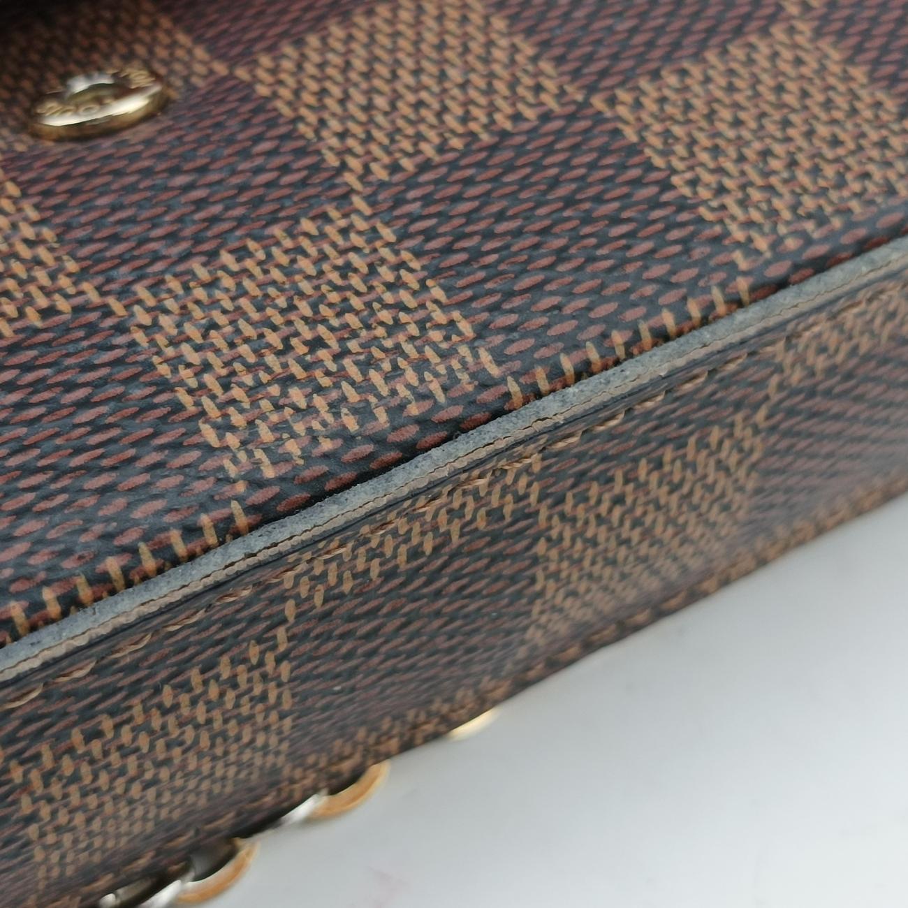 Pochette FéLICIE EBENE Damier Canvas ICチップ