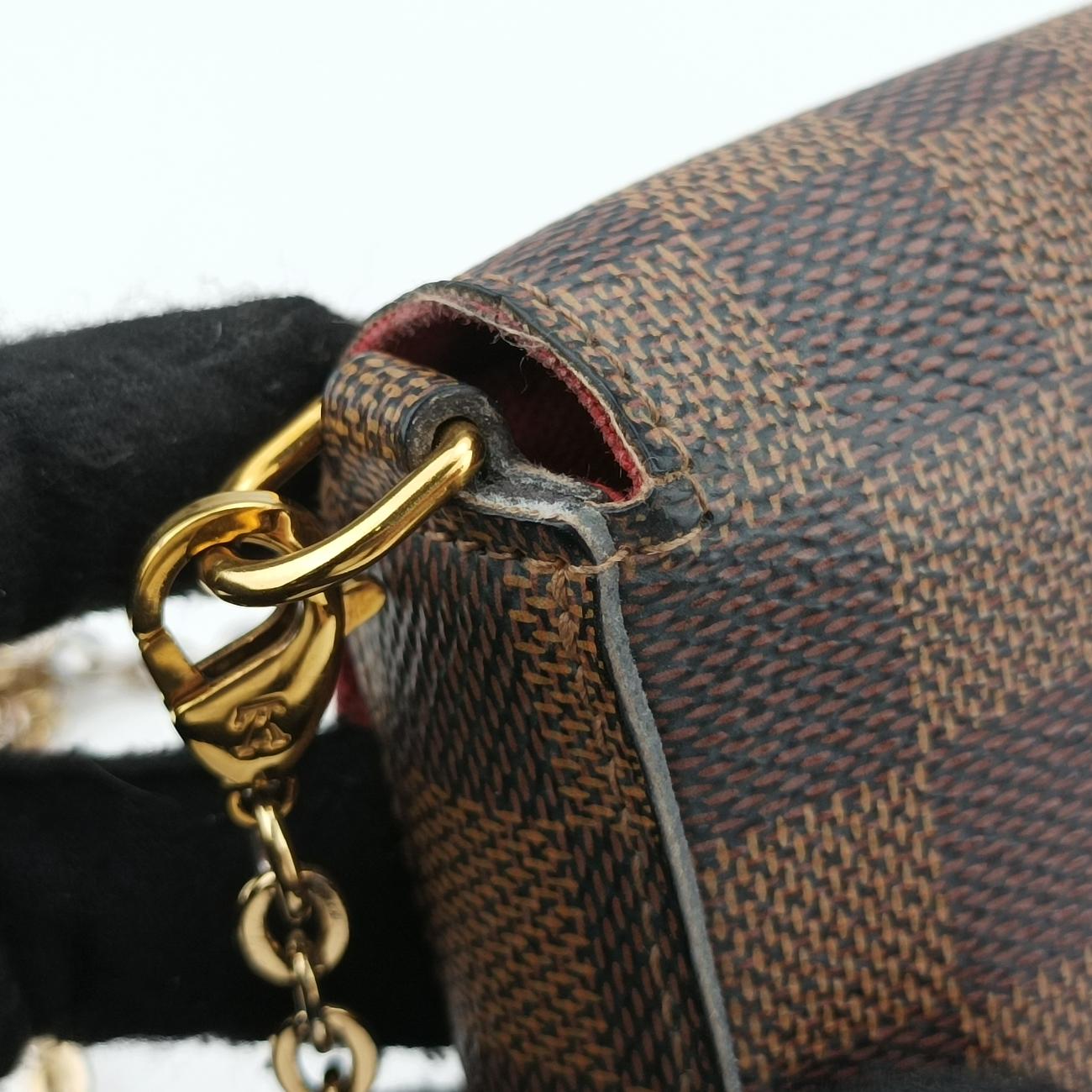 Pochette FéLICIE EBENE Damier Canvas ICチップ
