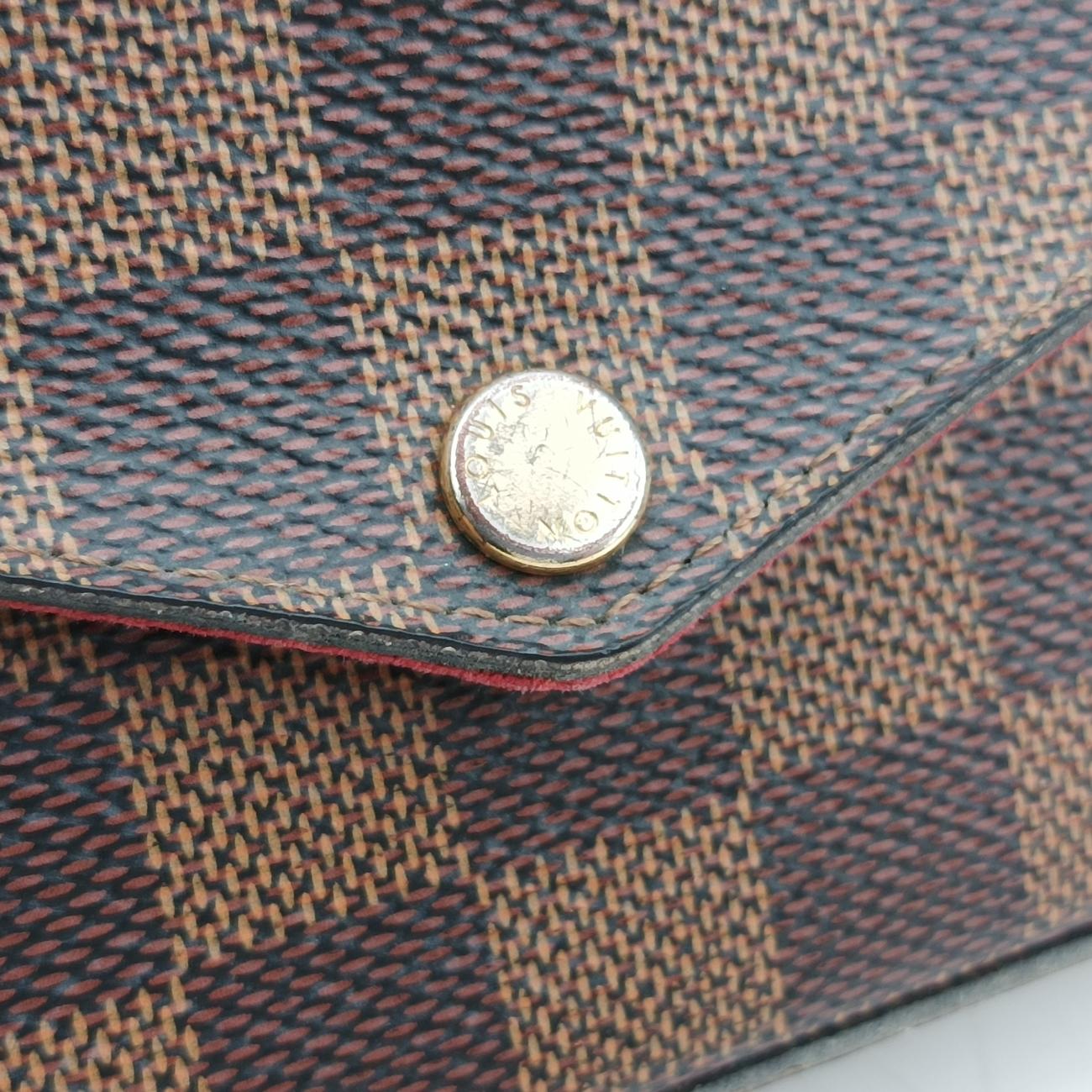 Pochette FéLICIE EBENE Damier Canvas ICチップ
