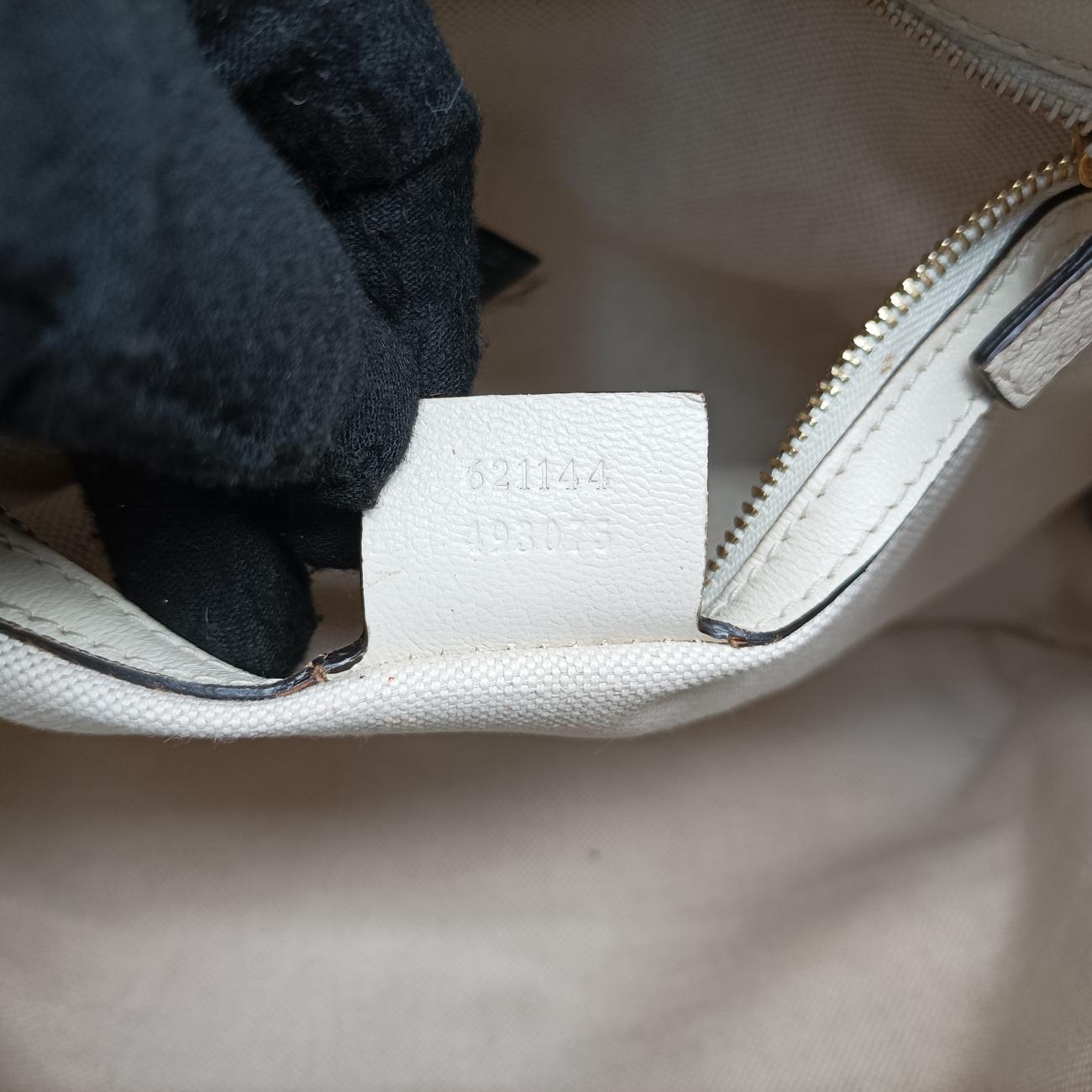 Pre-owned Gucci HORSEBIT 1955 beige×white canvas x leather 621144 shoulderbag | stylenewstar