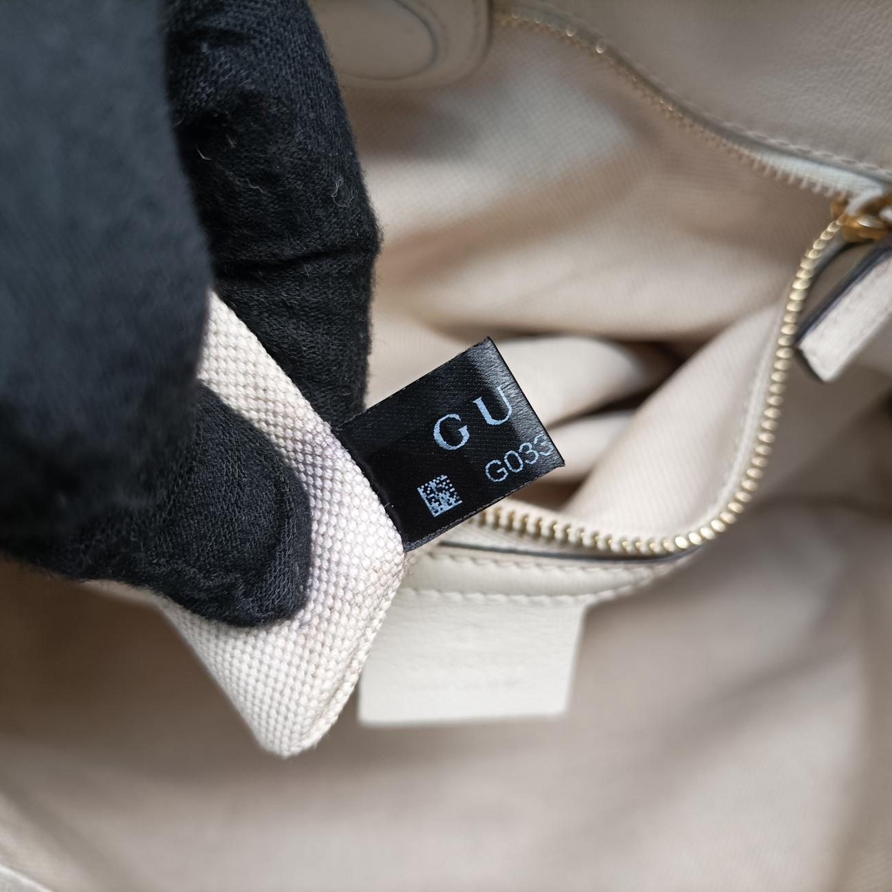 Pre-owned Gucci HORSEBIT 1955 beige×white canvas x leather 621144 shoulderbag | stylenewstar