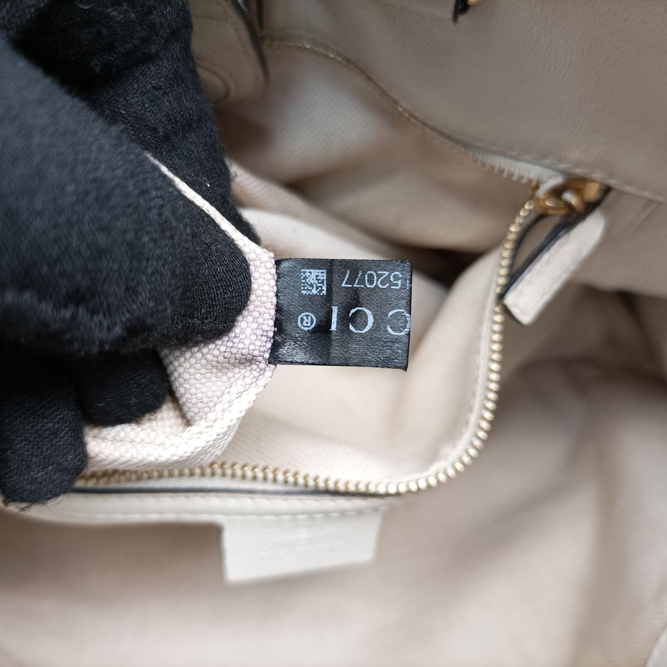 Pre-owned Gucci HORSEBIT 1955 beige×white canvas x leather 621144 shoulderbag | stylenewstar