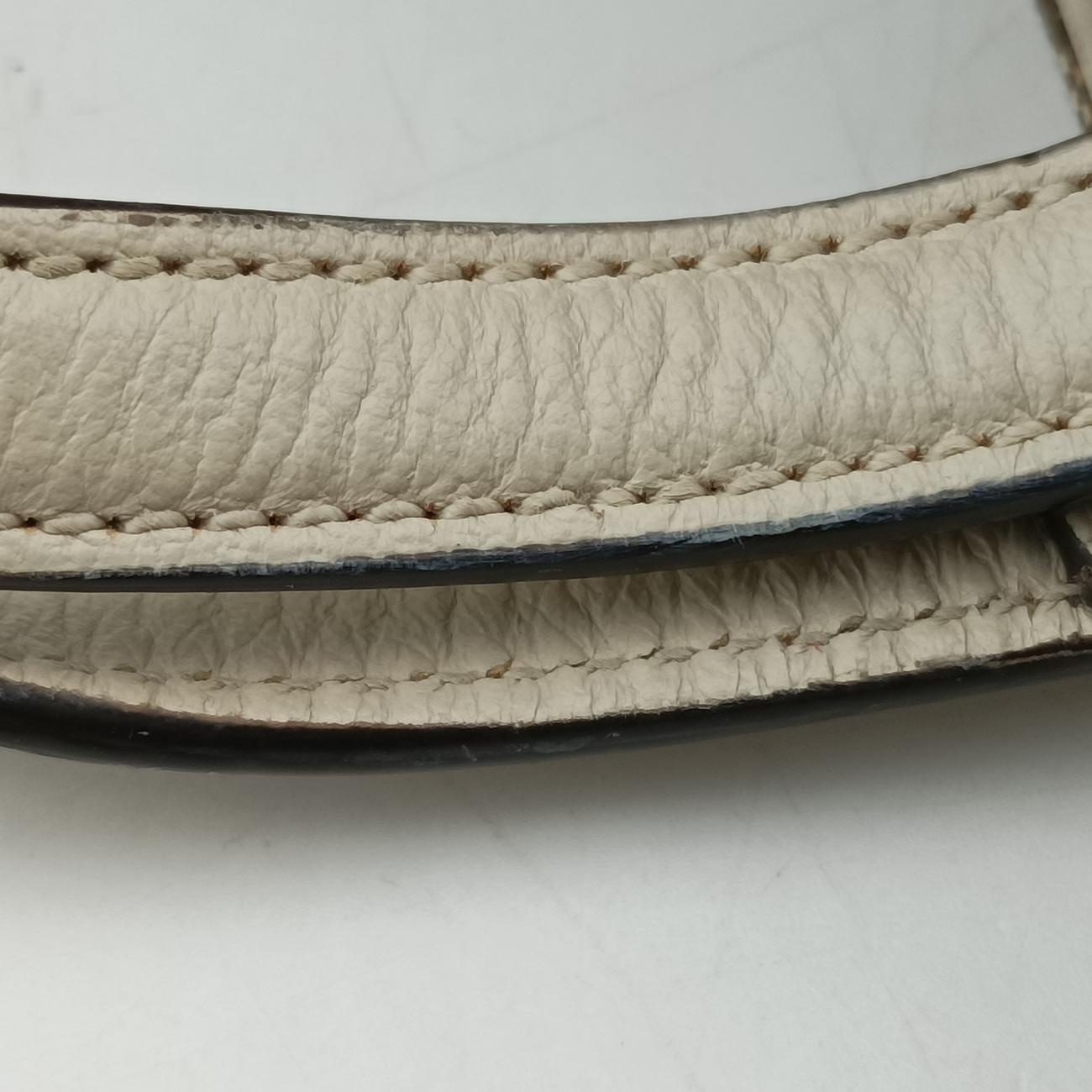 Pre-owned Gucci HORSEBIT 1955 beige×white canvas x leather 621144 shoulderbag | stylenewstar