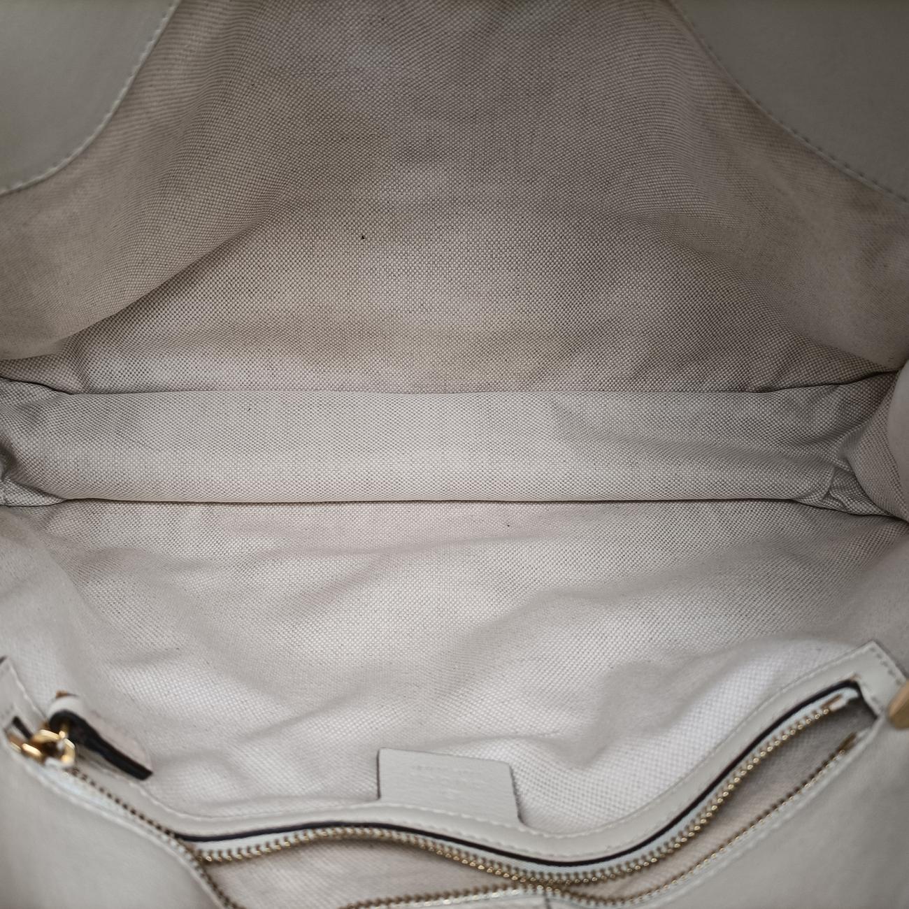 Pre-owned Gucci HORSEBIT 1955 beige×white canvas x leather 621144 shoulderbag | stylenewstar