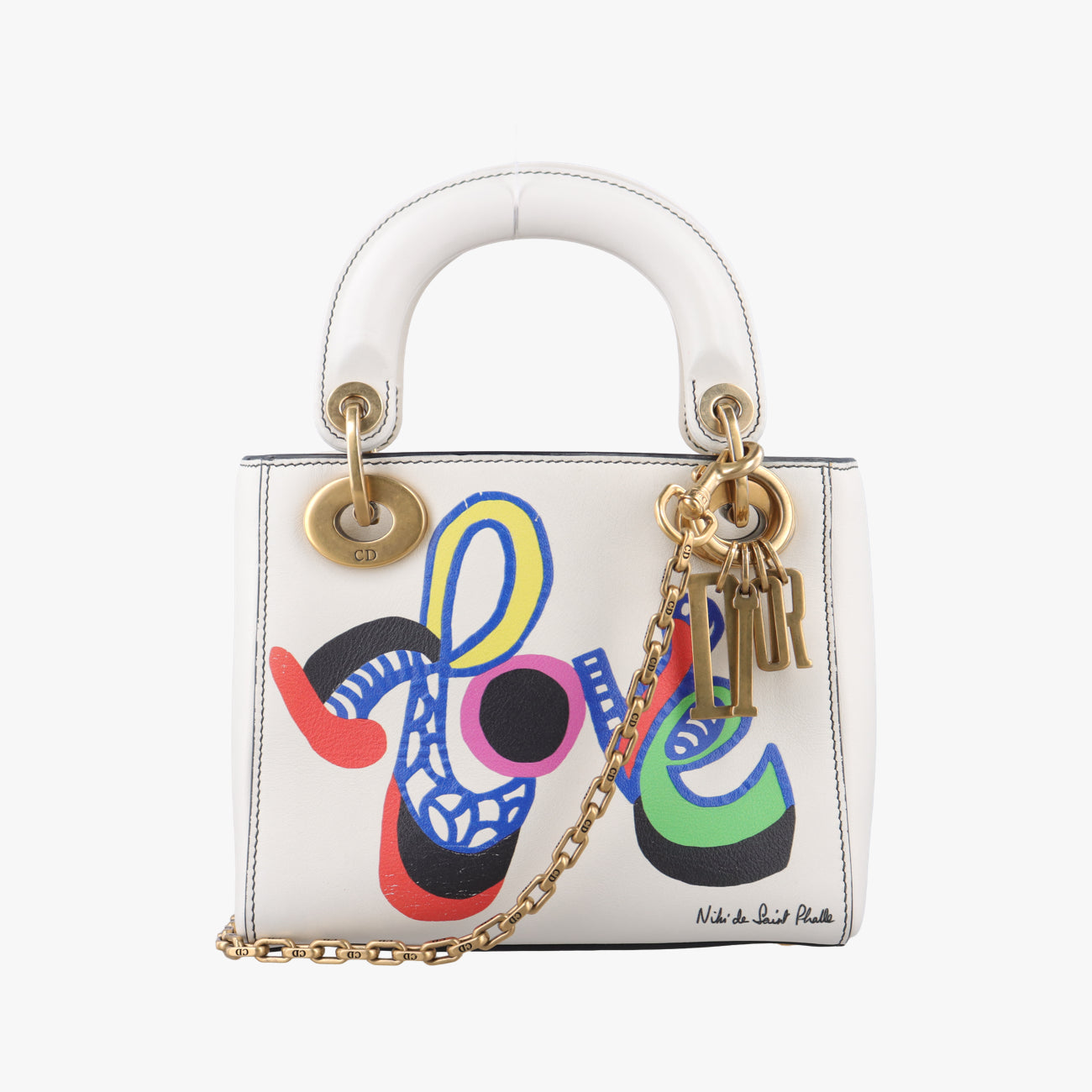 Niki de Saint Phalle Lady Dior White×multicolor Leather 04-MA-1127