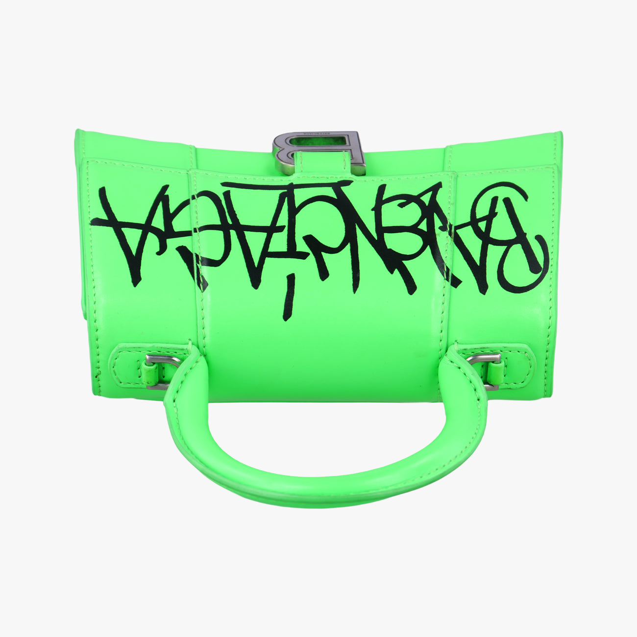 Pre-owned Balenciaga Hourglass Green×Black Leather  shoulderbag | stylenewstar